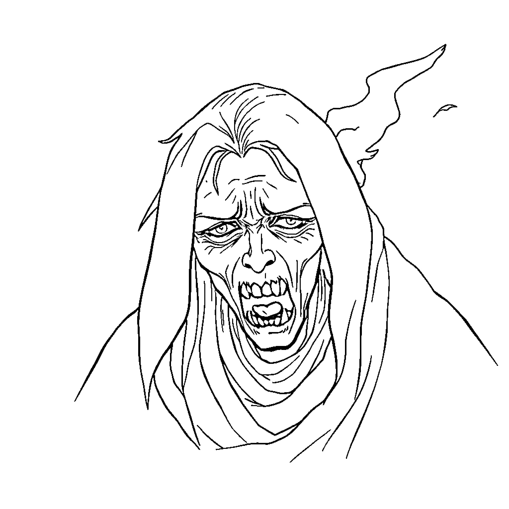 Dishonor of the Damned Coloring Page (free black-and-white line drawing printable PDF for all, from beginners to advanced learners, including children, teens, adults, and seniors)