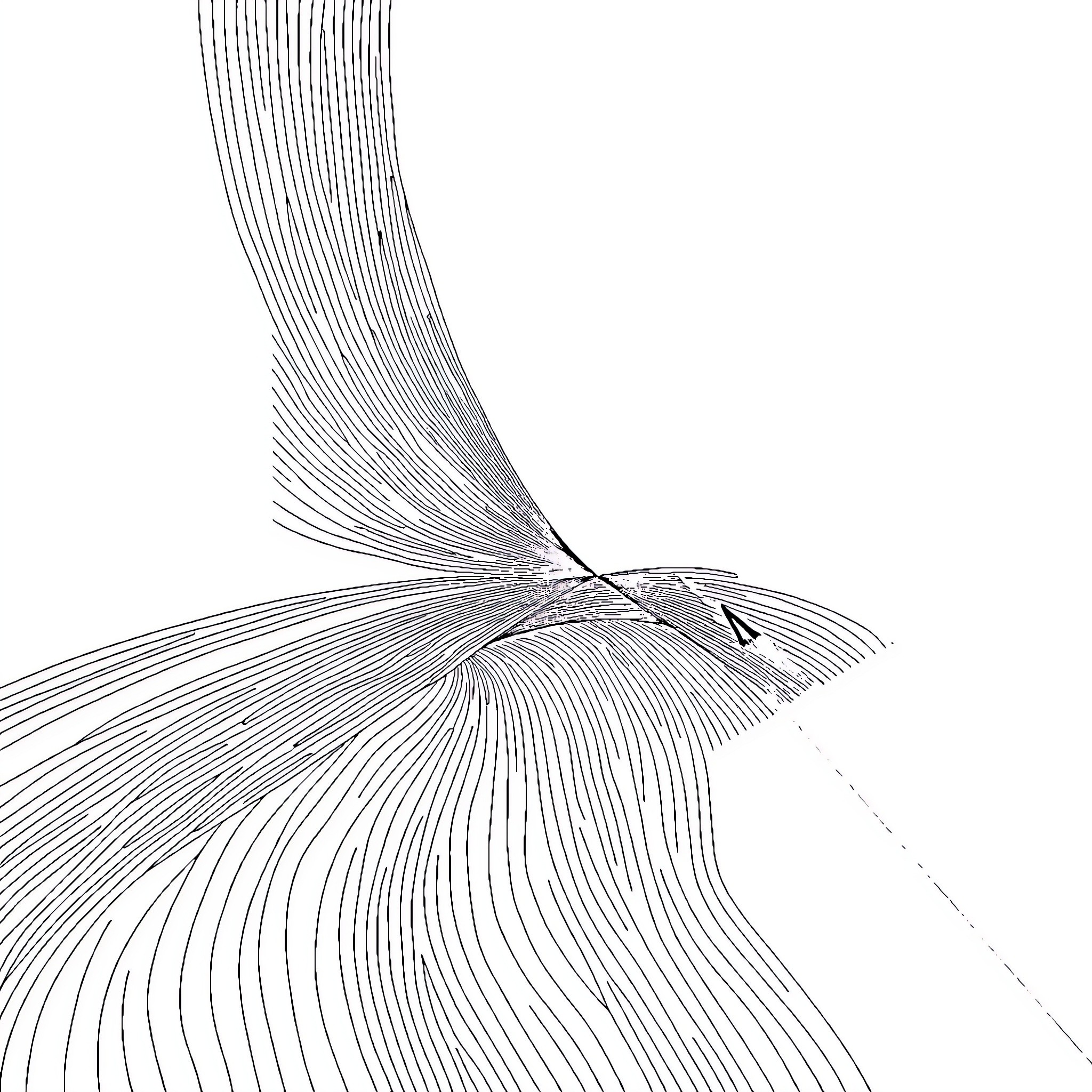 Line of Flowing Patterns Coloring Page (free black-and-white line drawing printable PDF for all, from beginners to advanced learners, including children, teens, adults, and seniors)