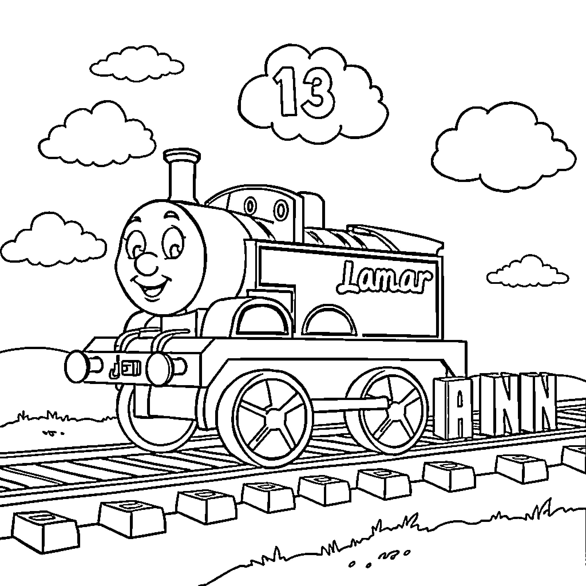 Train carrying boxes traveling through countryside Coloring Page (free black-and-white line drawing printable PDF for all, from beginners to advanced learners, including children, teens, adults, and seniors)