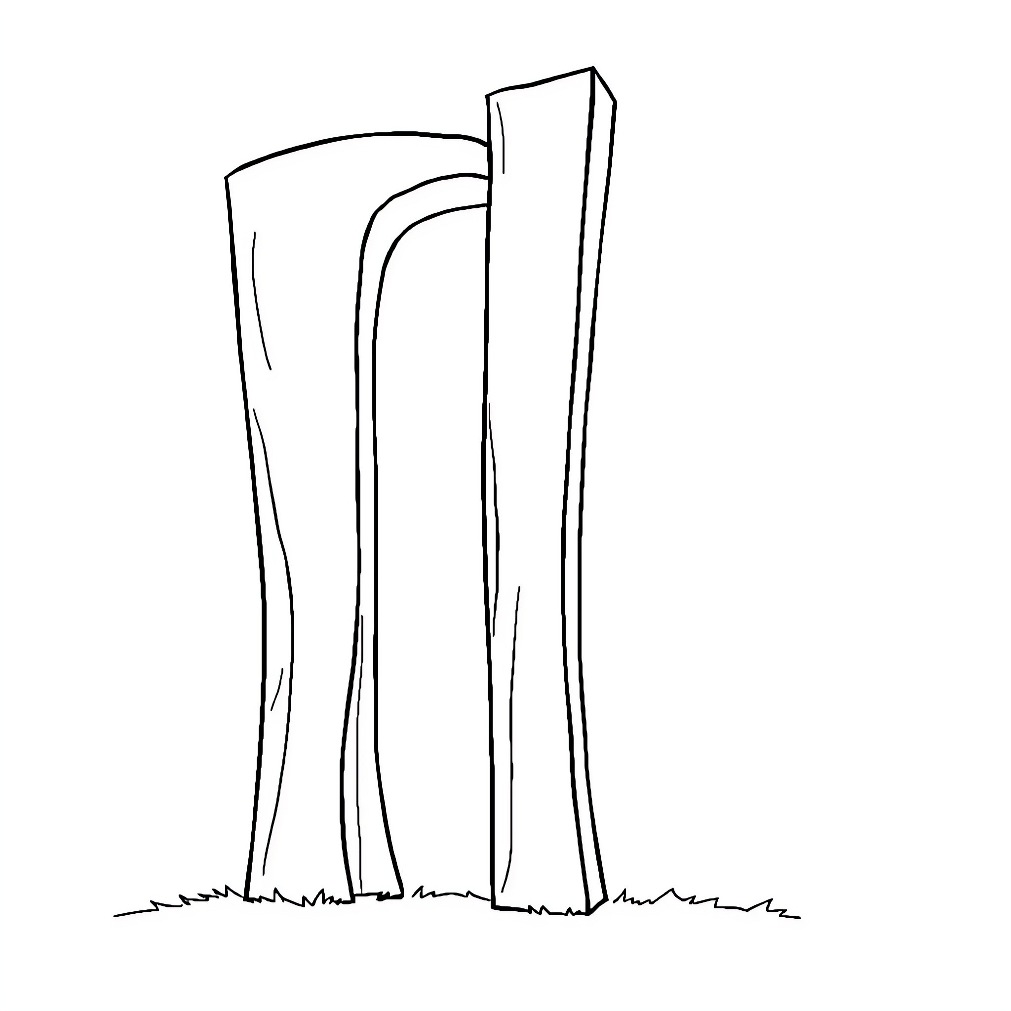 Letter L Shaped Architectural Structures Coloring Page (free black-and-white line drawing printable PDF for all, from beginners to advanced learners, including children, teens, adults, and seniors)