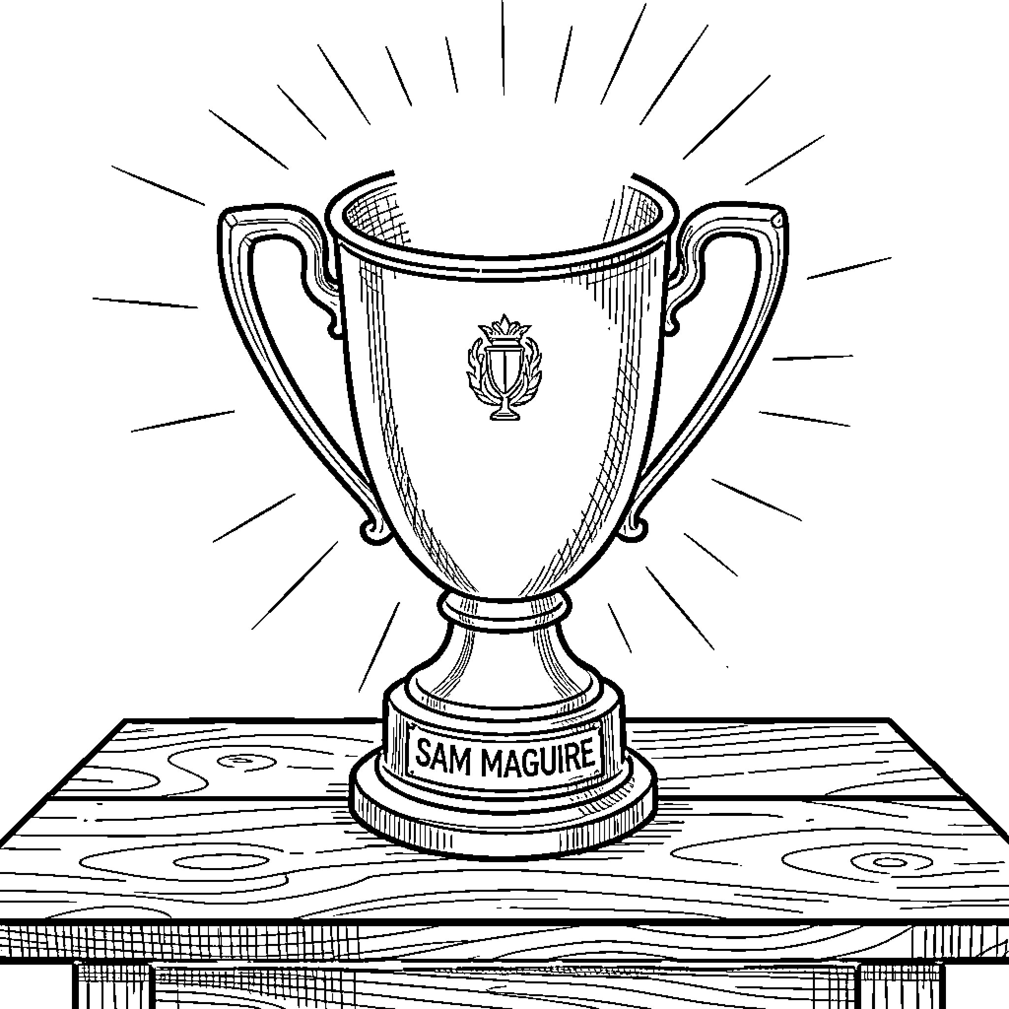 Sam Maguire Cup Victory Celebration Coloring Page (free black-and-white line drawing printable PDF for all, from beginners to advanced learners, including children, teens, adults, and seniors)
