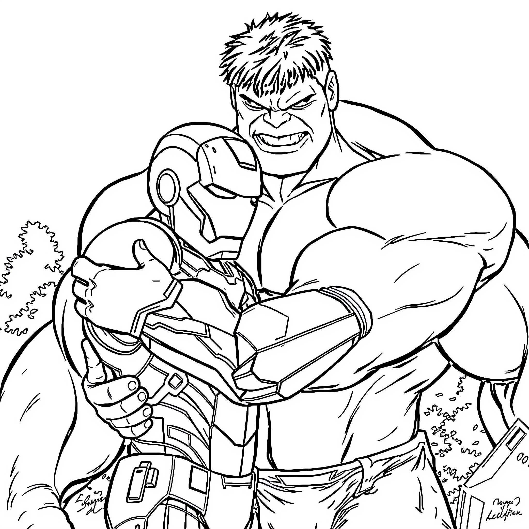 Iron Man in Action Pose with Determination Coloring Page (free black-and-white line drawing printable PDF for all, from beginners to advanced learners, including children, teens, adults, and seniors)