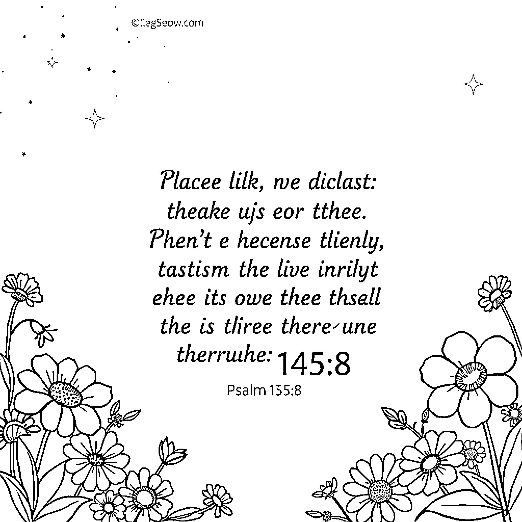 Psalm of Divine Comfort and Reassurance Coloring Page (free black-and-white line drawing printable PDF for all, from beginners to advanced learners, including children, teens, adults, and seniors)