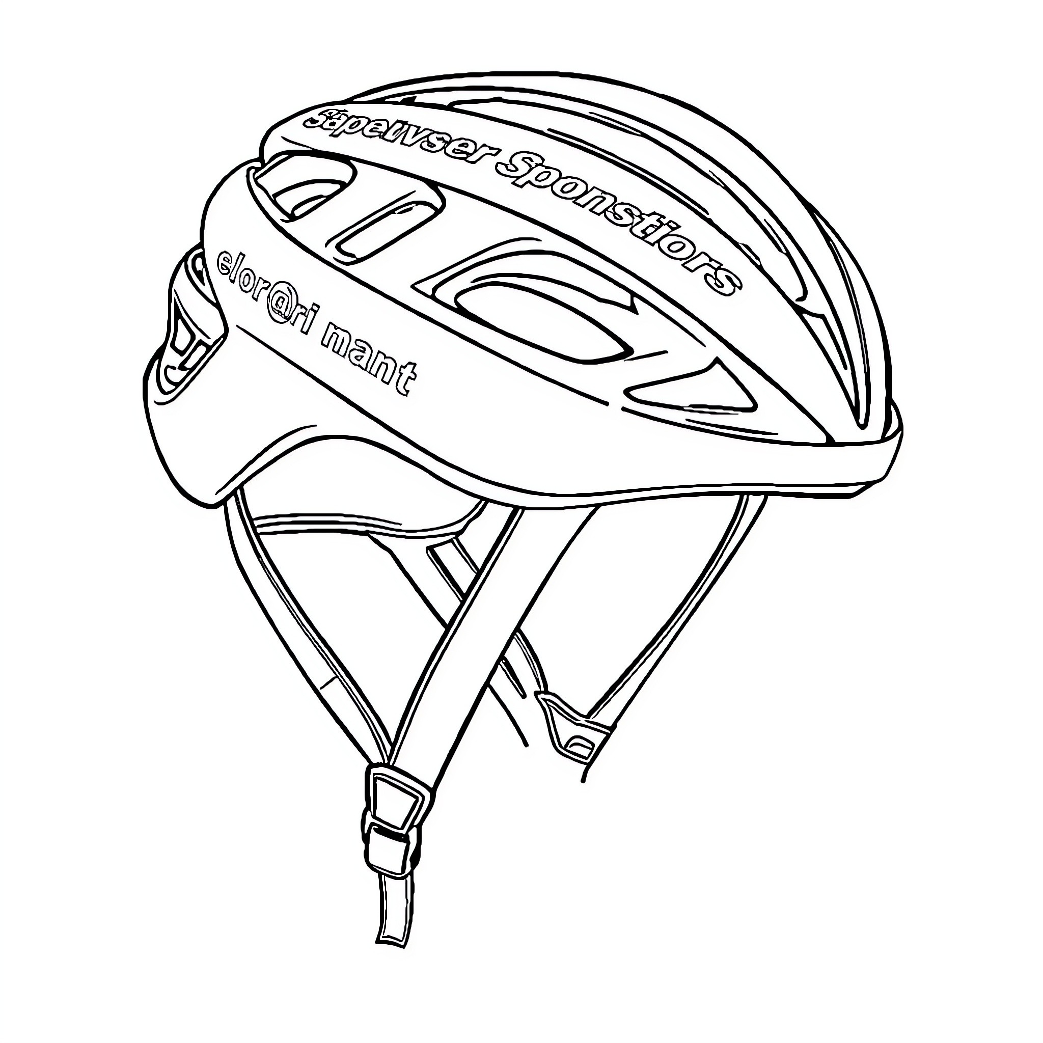 Helmet for Cyclist Safety and Protection Coloring Page (free black-and-white line drawing printable PDF for all, from beginners to advanced learners, including children, teens, adults, and seniors)