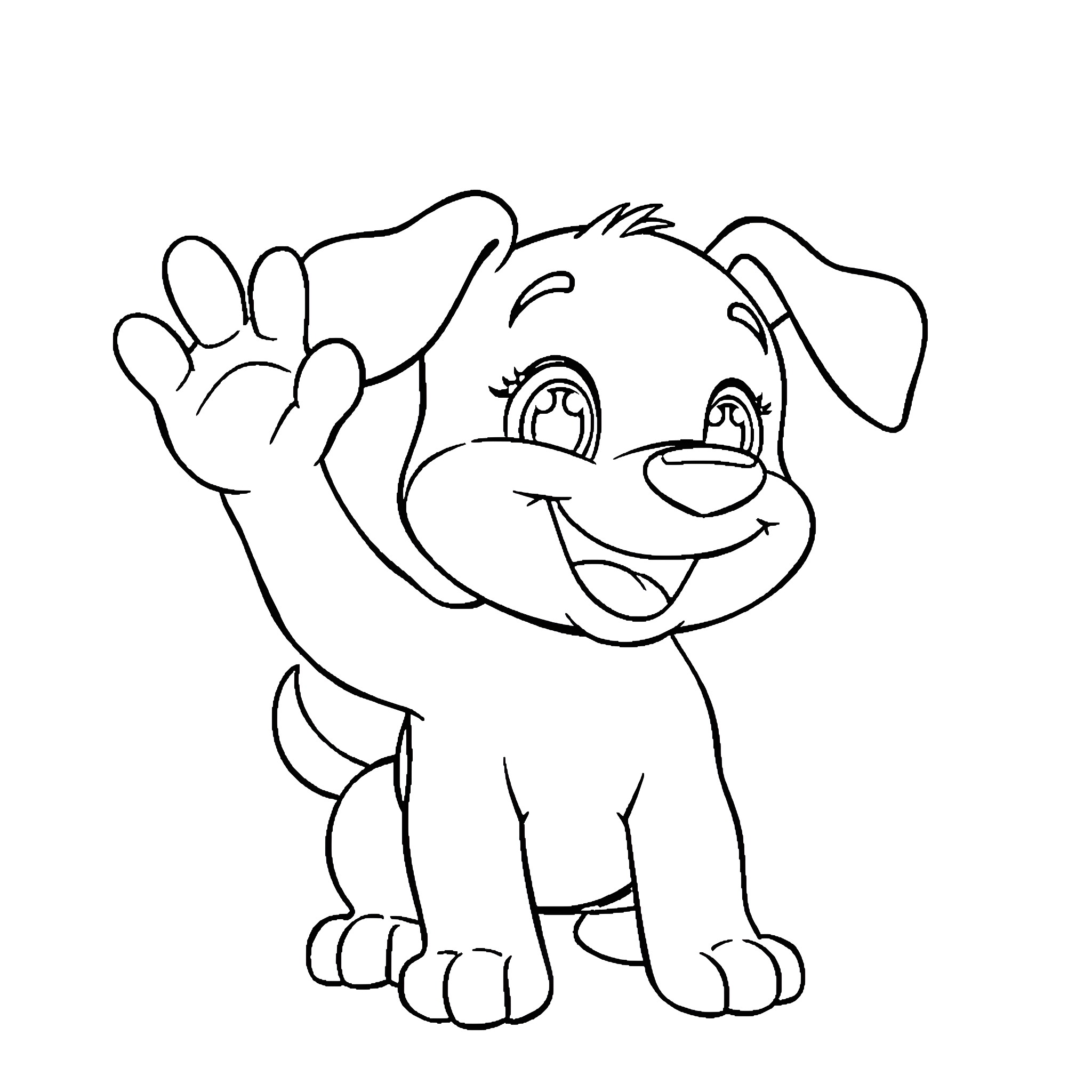Bluey the Playful Puppy Coloring Page (free black-and-white line drawing printable PDF for all, from beginners to advanced learners, including children, teens, adults, and seniors)