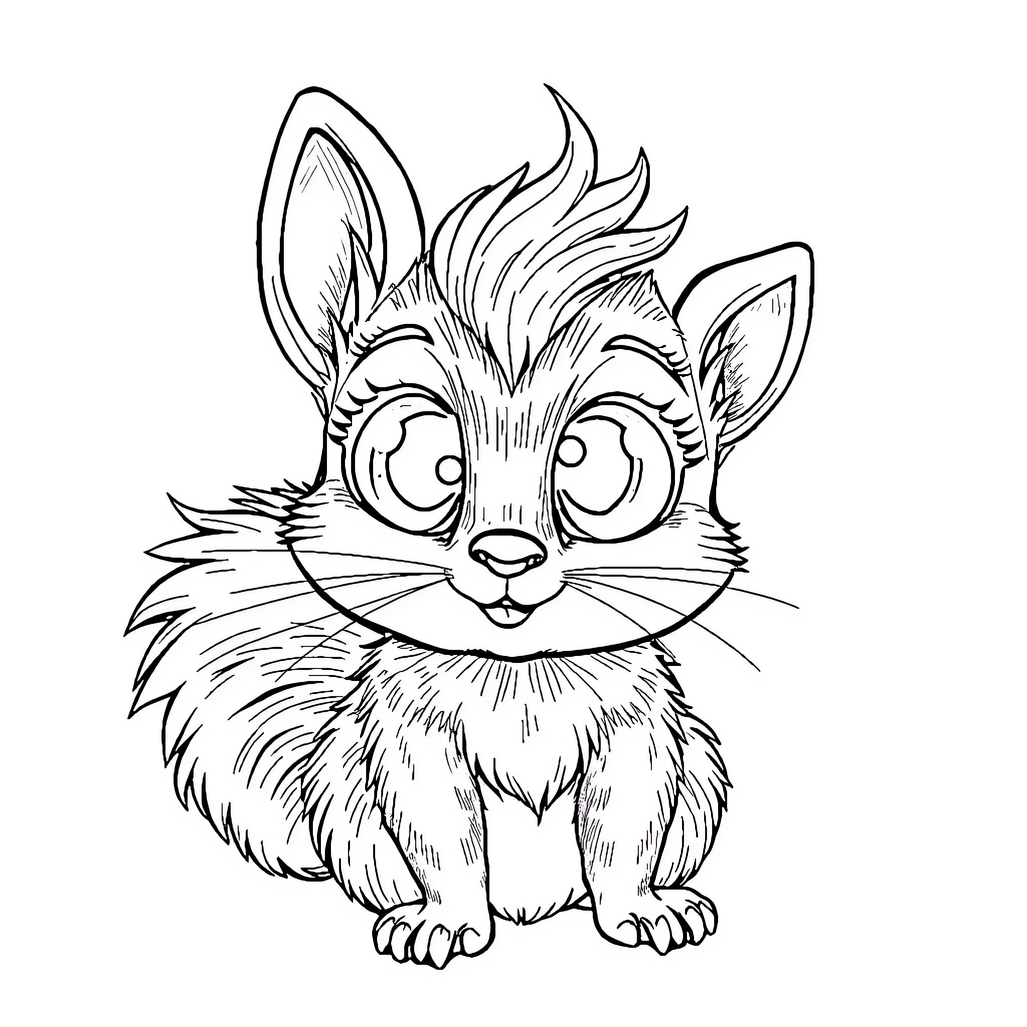 Sprunki the Curious and Whimsical Creature Coloring Page (free black-and-white line drawing printable PDF for all, from beginners to advanced learners, including children, teens, adults, and seniors)