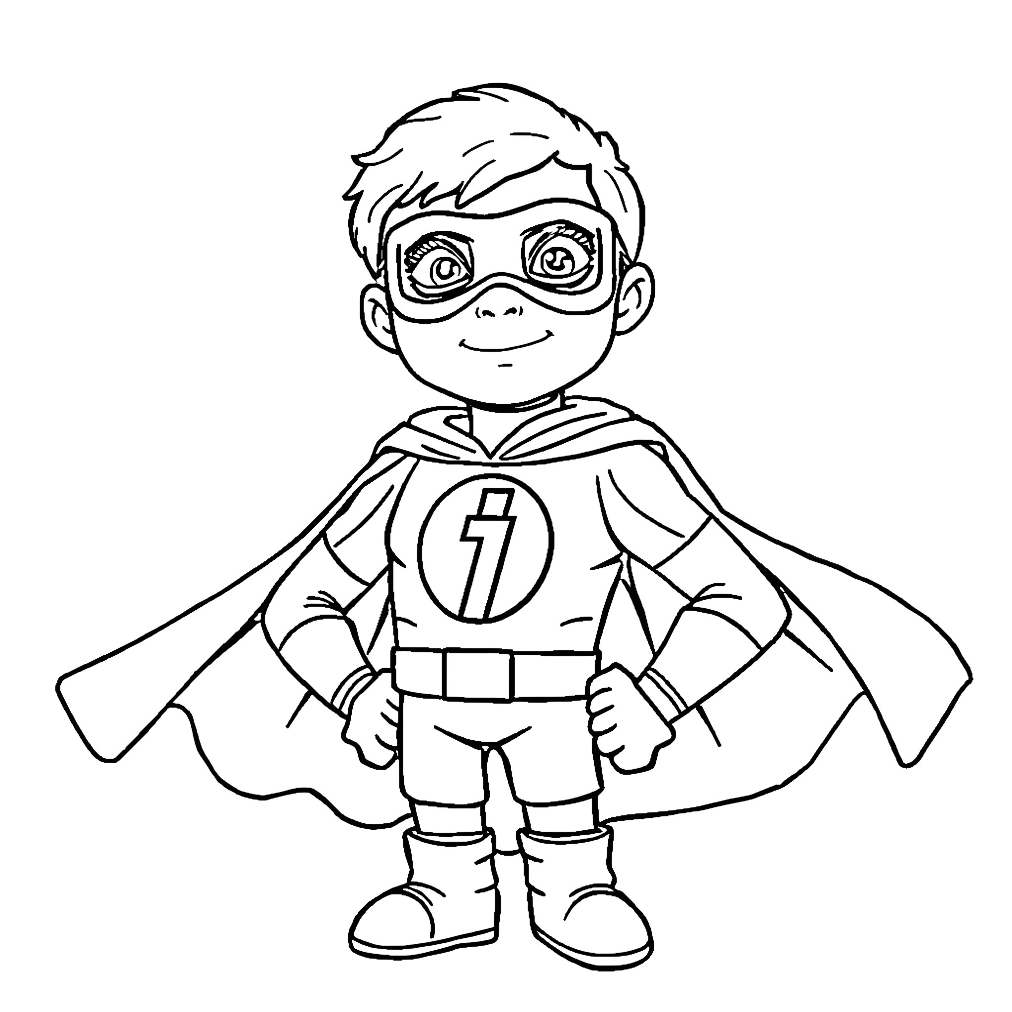 Diabetes Superhero in Action Coloring Page (free black-and-white line drawing printable PDF for all, from beginners to advanced learners, including children, teens, adults, and seniors)