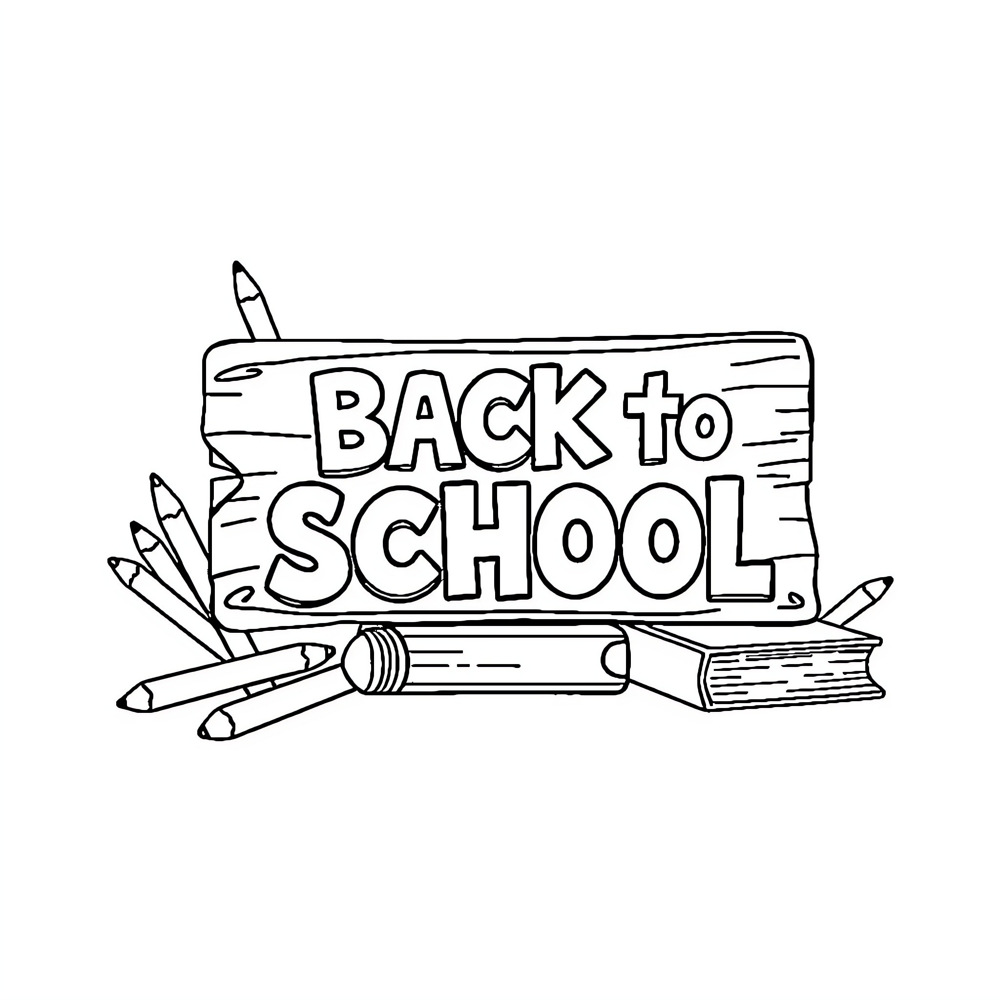 Back to School Supplies and Accessories Coloring Page (free black-and-white line drawing printable PDF for all, from beginners to advanced learners, including children, teens, adults, and seniors)