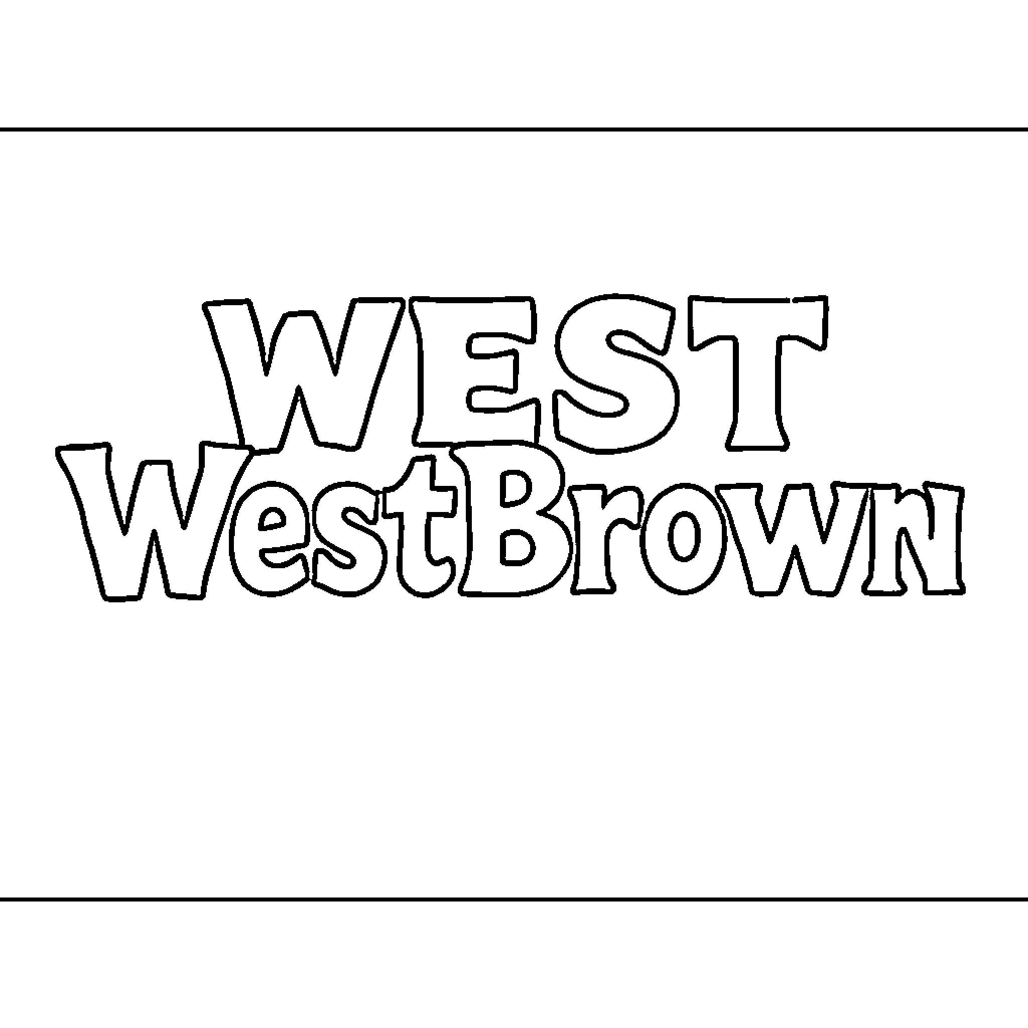 WestBrown logo design Coloring Page (free black-and-white line drawing printable PDF for all, from beginners to advanced learners, including children, teens, adults, and seniors)