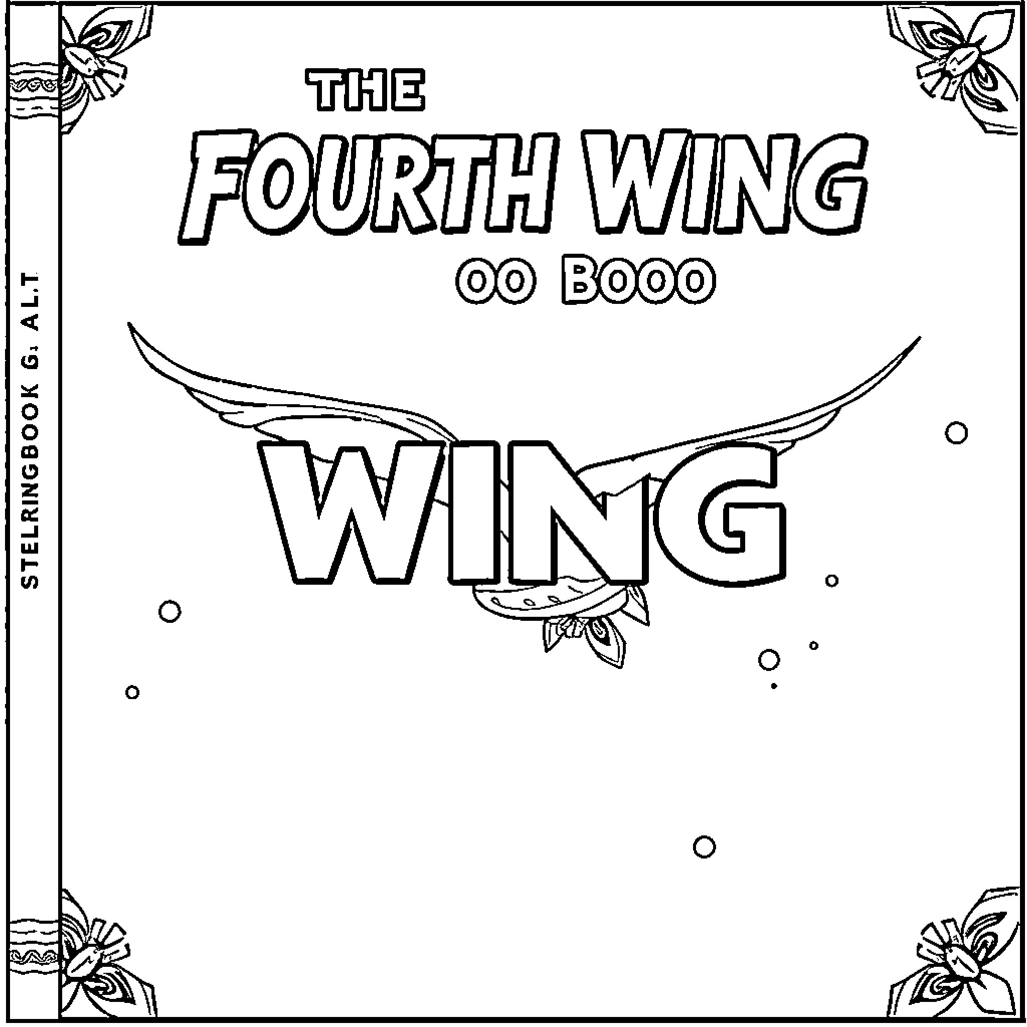Fourth Wing: The Wing Coloring Page (free black-and-white line drawing printable PDF for all, from beginners to advanced learners, including children, teens, adults, and seniors)
