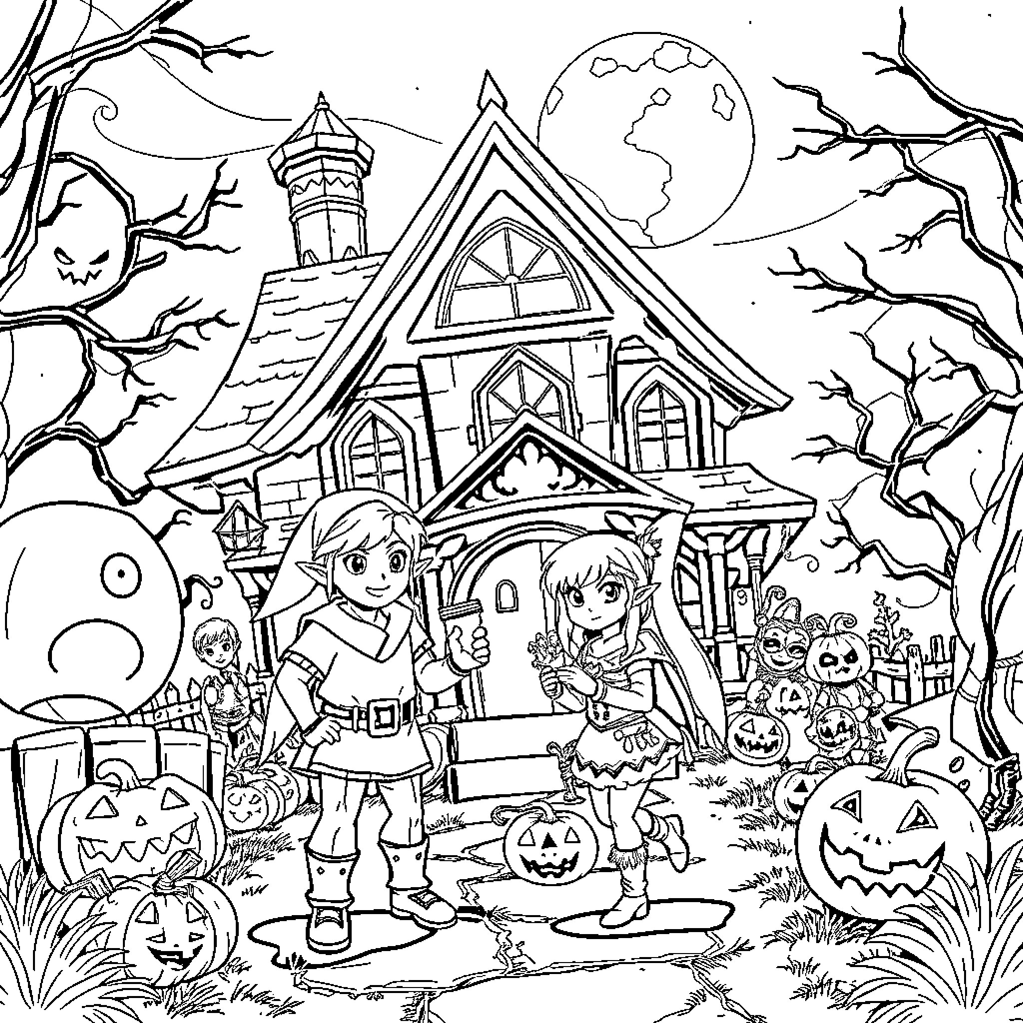 Best Link and Zelda Coloring Pages (Free Printable PDF), image size:2048x2048