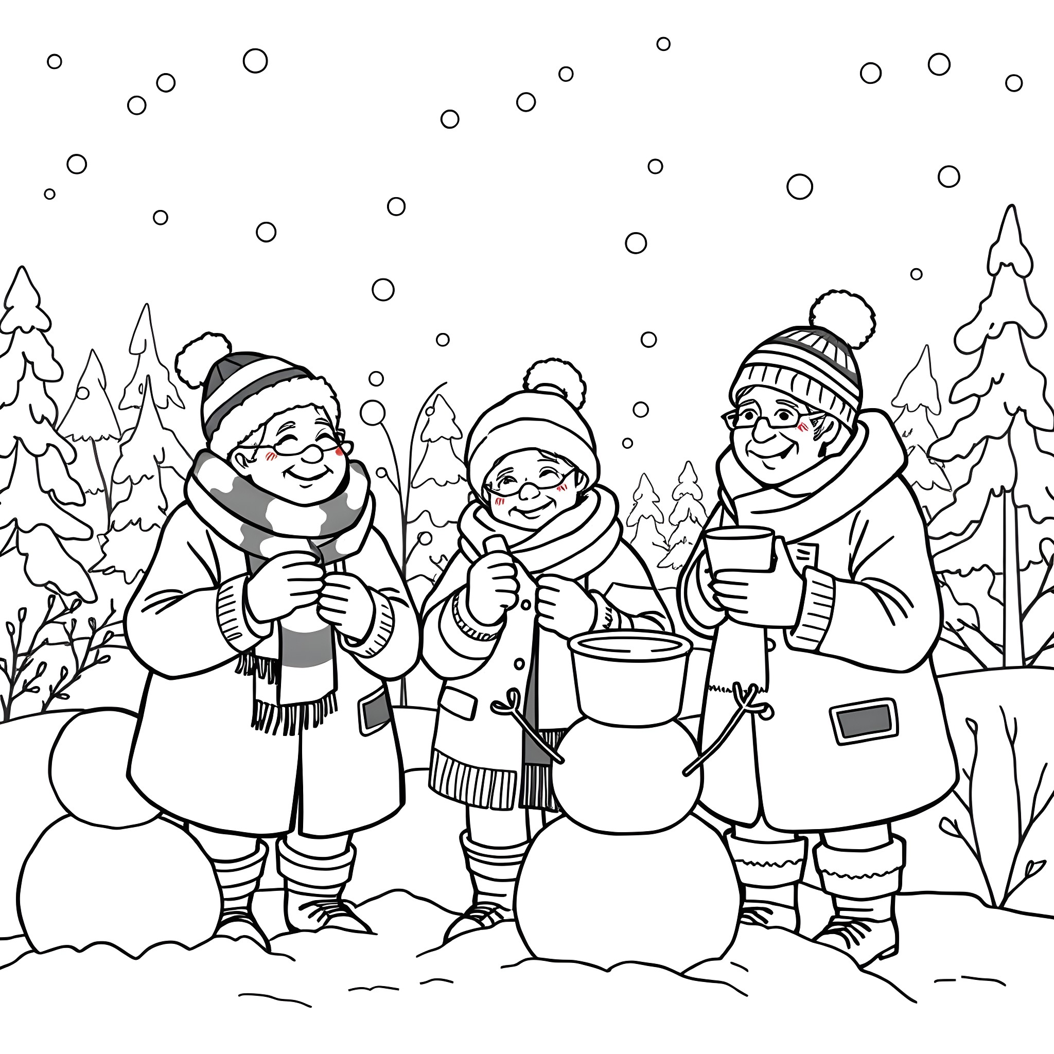 Snow Day Coloring Pages Adults