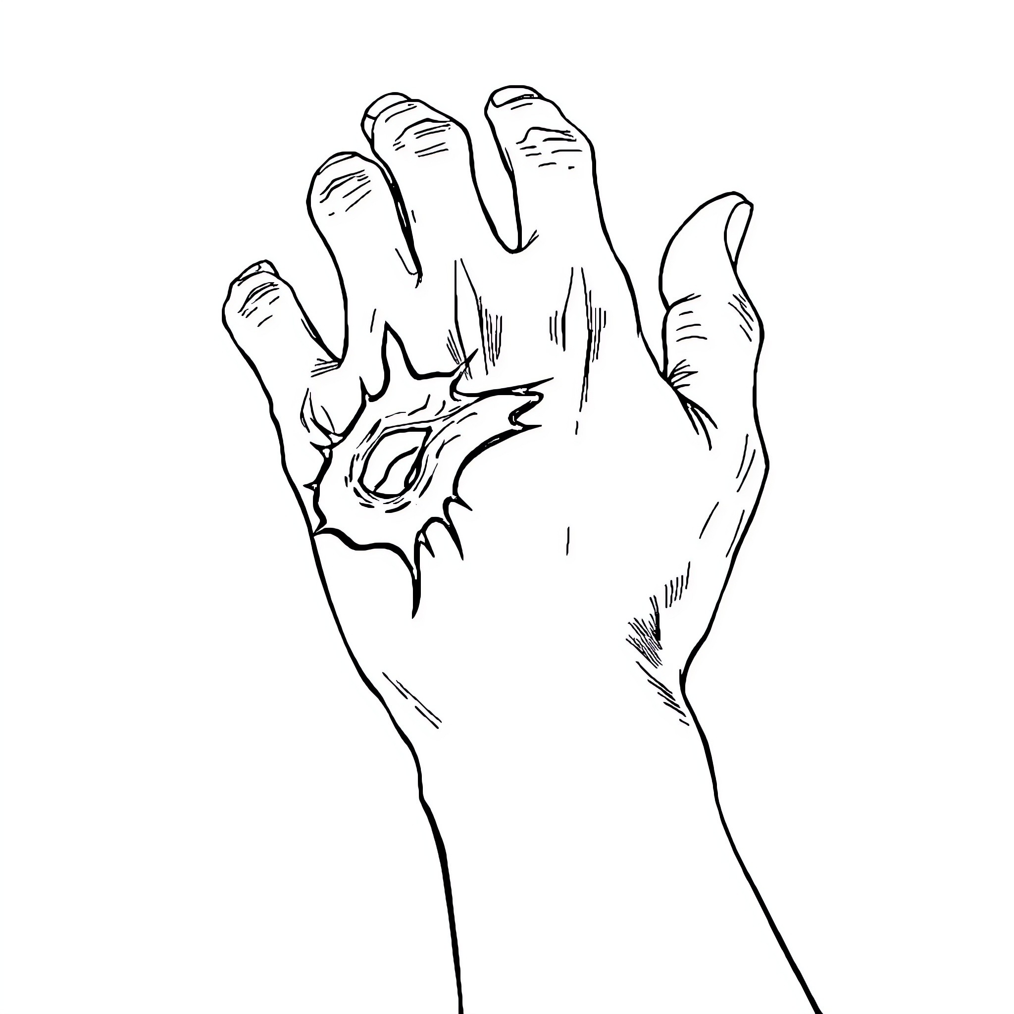 Dog's Paw in Motion Coloring Page (free black-and-white line drawing printable PDF for all, from beginners to advanced learners, including children, teens, adults, and seniors)