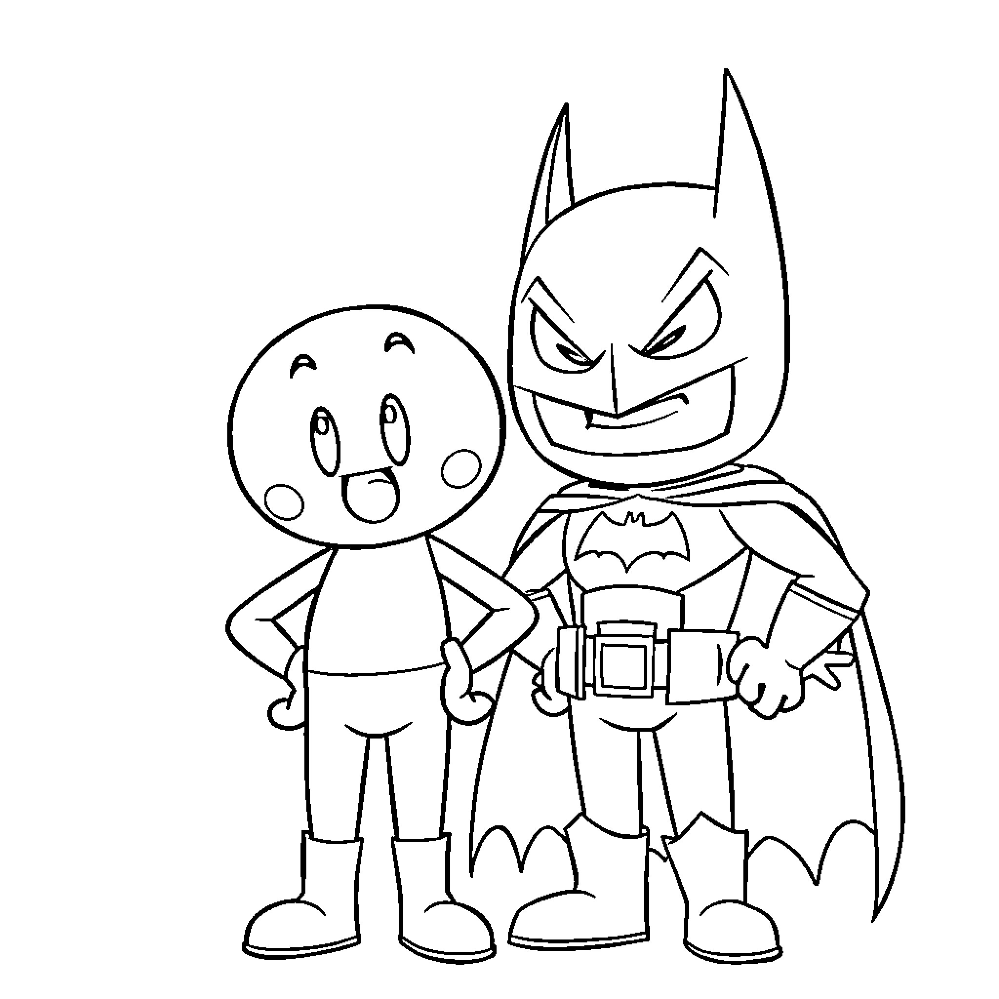 Gumball heroes in cartoon costumes Coloring Page (free black-and-white line drawing printable PDF for all, from beginners to advanced learners, including children, teens, adults, and seniors)