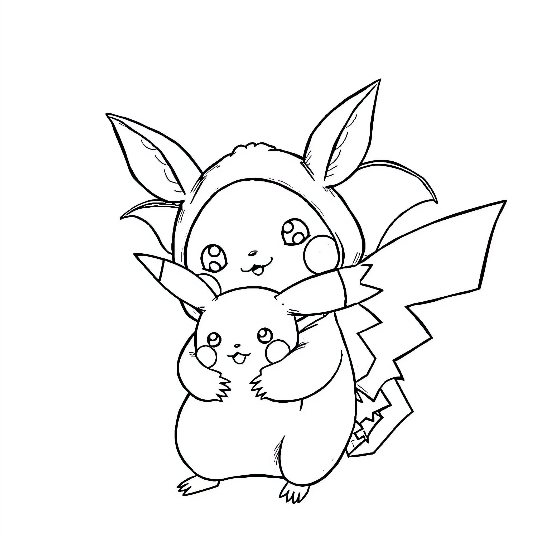 Bat-themed Cartoon Characters in Playful Poses Coloring Page (free black-and-white line drawing printable PDF for all, from beginners to advanced learners, including children, teens, adults, and seniors)