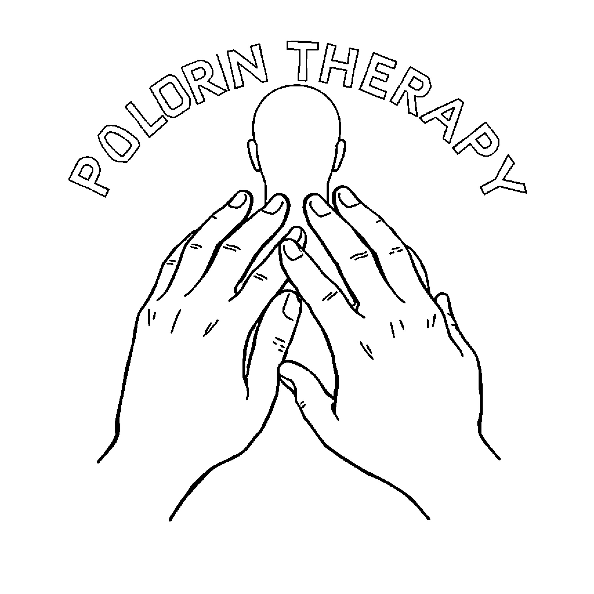 Hand gesturing Poloin therapy symbol Coloring Page (free black-and-white line drawing printable PDF for all, from beginners to advanced learners, including children, teens, adults, and seniors)