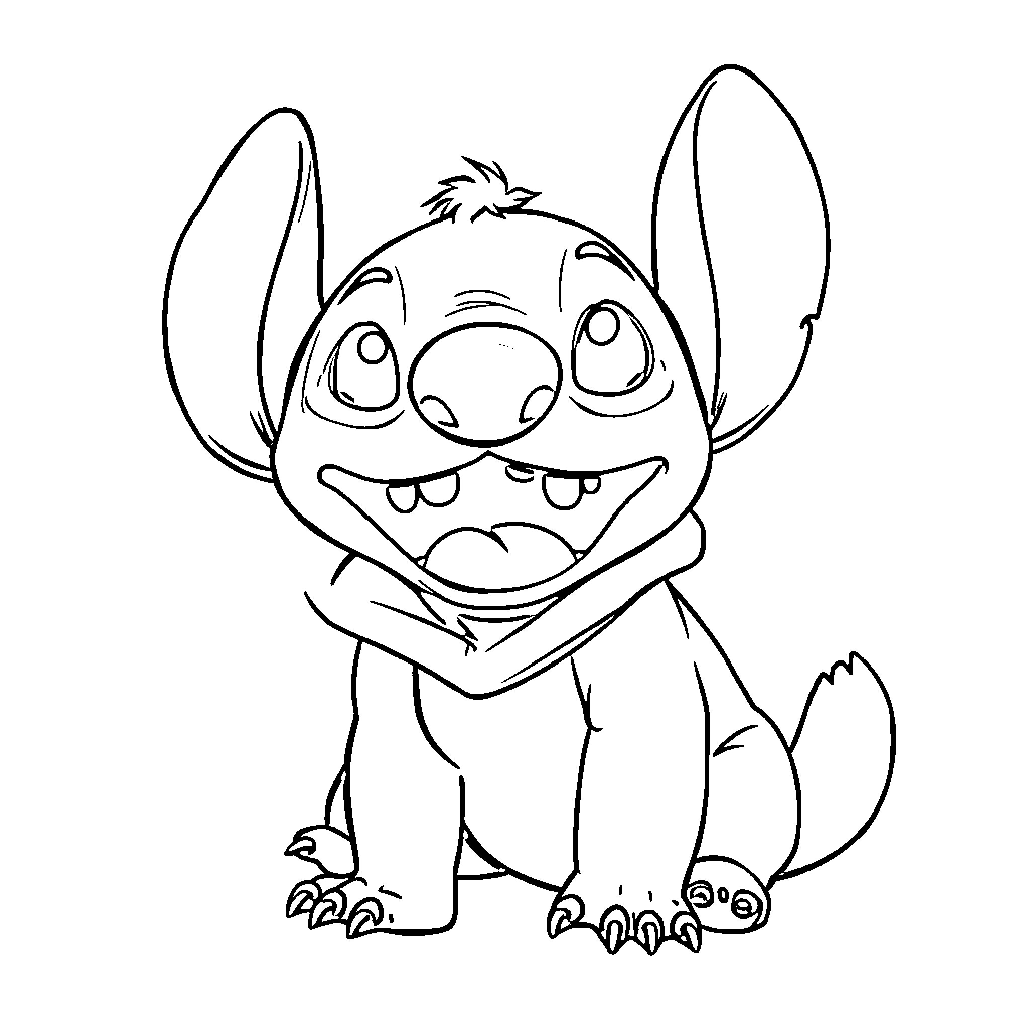 Dogman Cartoon Character Smiling Happily Coloring Page (free black-and-white line drawing printable PDF for all, from beginners to advanced learners, including children, teens, adults, and seniors)
