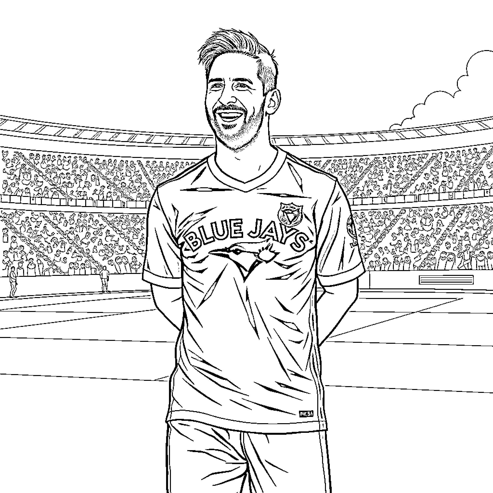 Messi celebrates on the soccer field Coloring Page (free black-and-white line drawing printable PDF for all, from beginners to advanced learners, including children, teens, adults, and seniors)