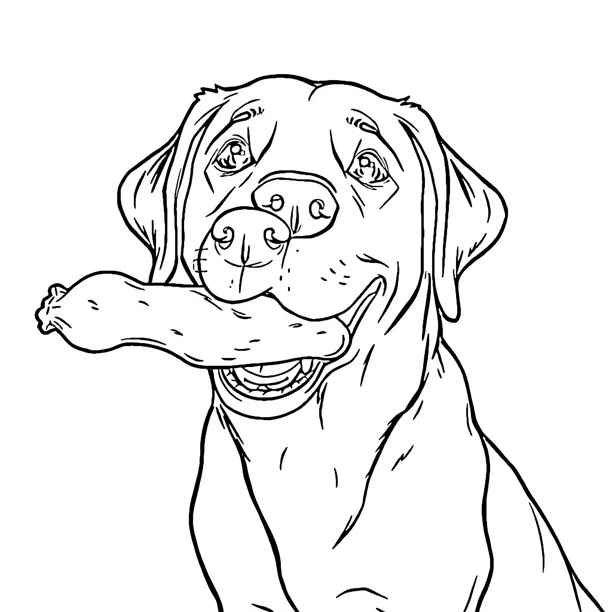 Labrador with a happy, friendly expression Coloring Page (free black-and-white line drawing printable PDF for all, from beginners to advanced learners, including children, teens, adults, and seniors)