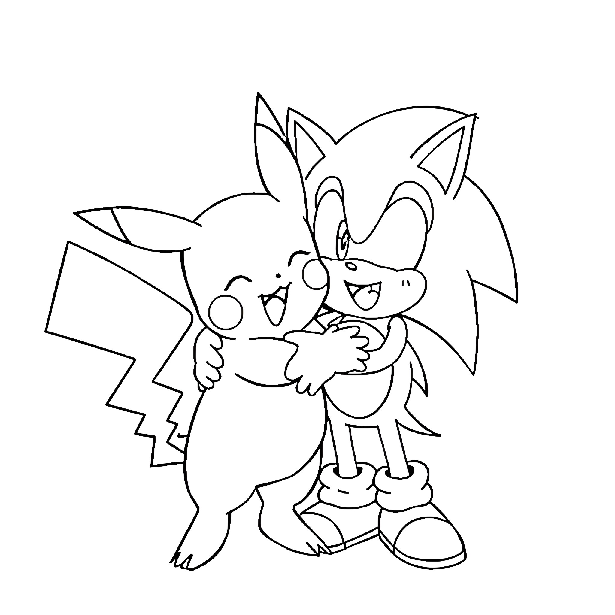 Pikachu enjoying a hot beverage Coloring Page (free black-and-white line drawing printable PDF for all, from beginners to advanced learners, including children, teens, adults, and seniors)