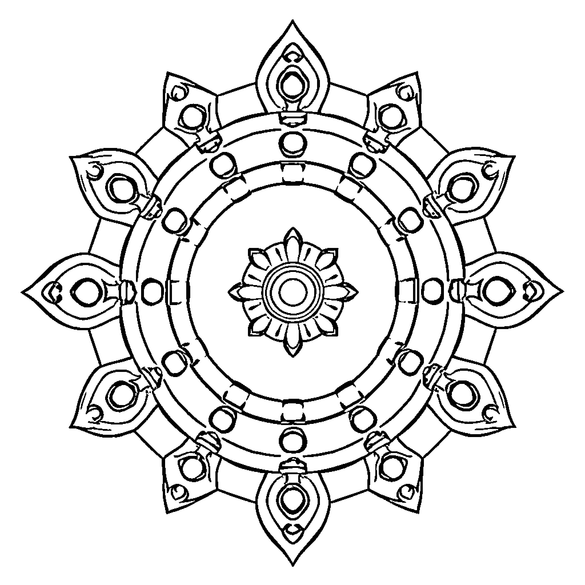 Formation of Intricate Geometric Patterns Coloring Page (free black-and-white line drawing printable PDF for all, from beginners to advanced learners, including children, teens, adults, and seniors)