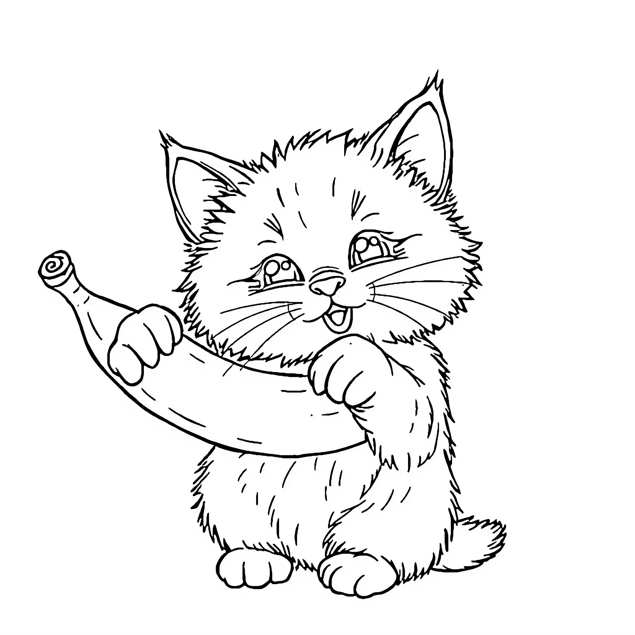 Cat making funny faces and gestures Coloring Page (free black-and-white line drawing printable PDF for all, from beginners to advanced learners, including children, teens, adults, and seniors)