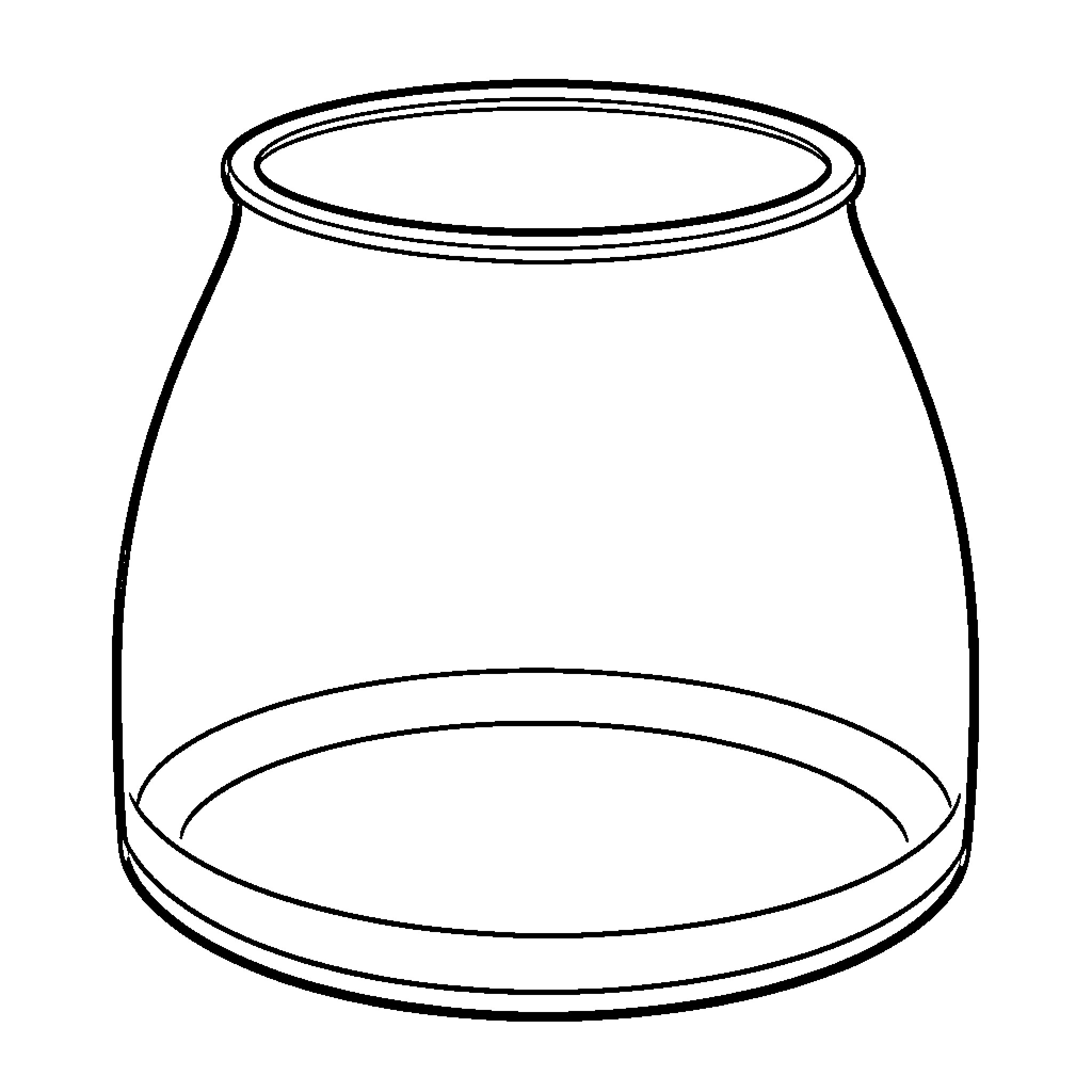 Terrarium vessel standing empty on a plain surface Coloring Page (free black-and-white line drawing printable PDF for all, from beginners to advanced learners, including children, teens, adults, and seniors)