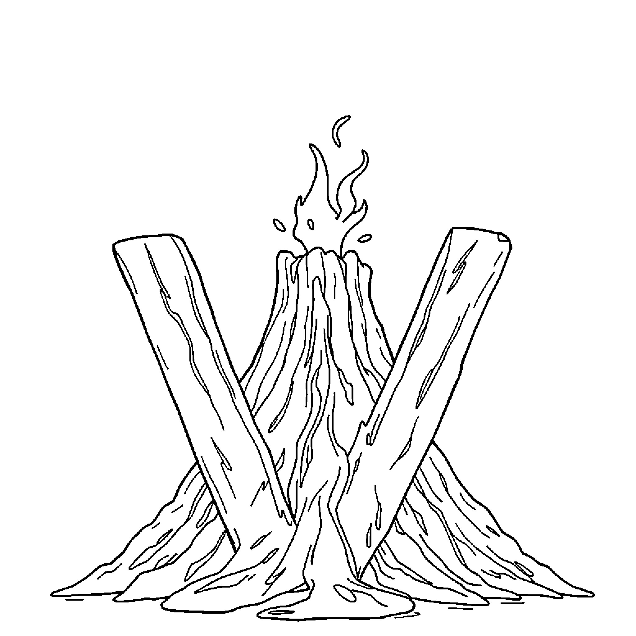 Volcano erupting with steam and lava Coloring Page (free black-and-white line drawing printable PDF for all, from beginners to advanced learners, including children, teens, adults, and seniors)