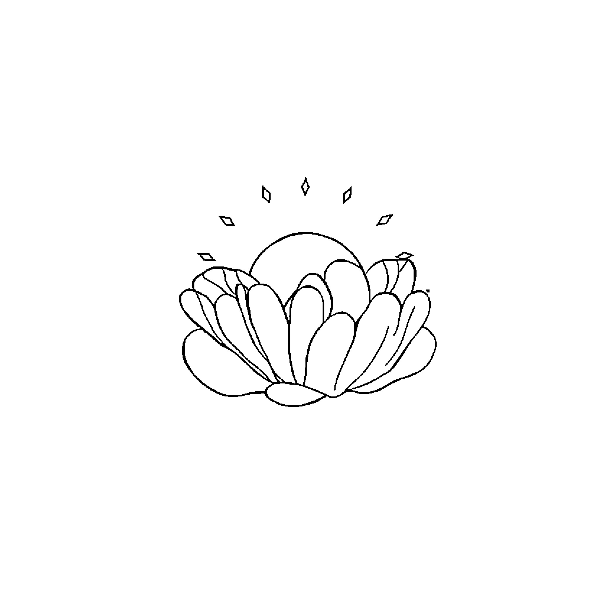 Dream of Blooming Lotus Flower Coloring Page (free black-and-white line drawing printable PDF for all, from beginners to advanced learners, including children, teens, adults, and seniors)
