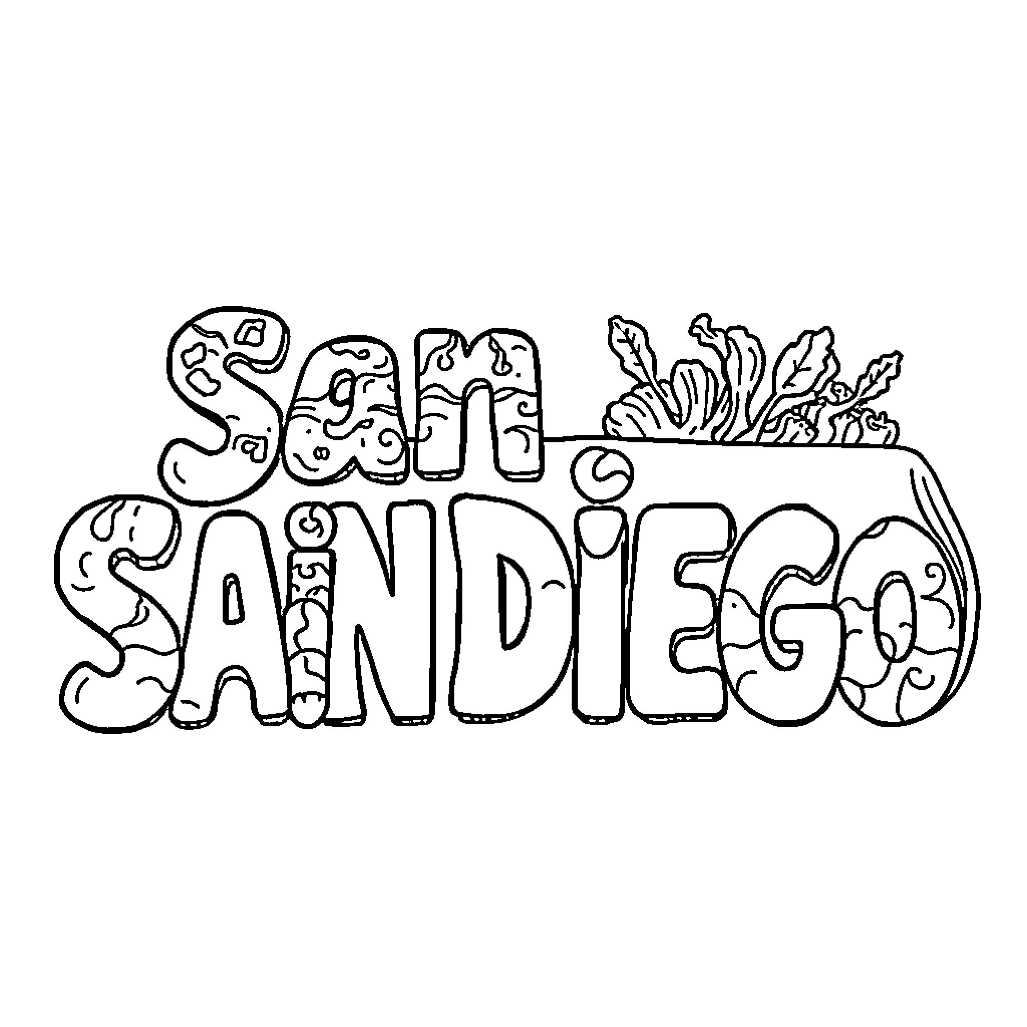 Burrito featuring colorful and playful design Coloring Page (free black-and-white line drawing printable PDF for all, from beginners to advanced learners, including children, teens, adults, and seniors)