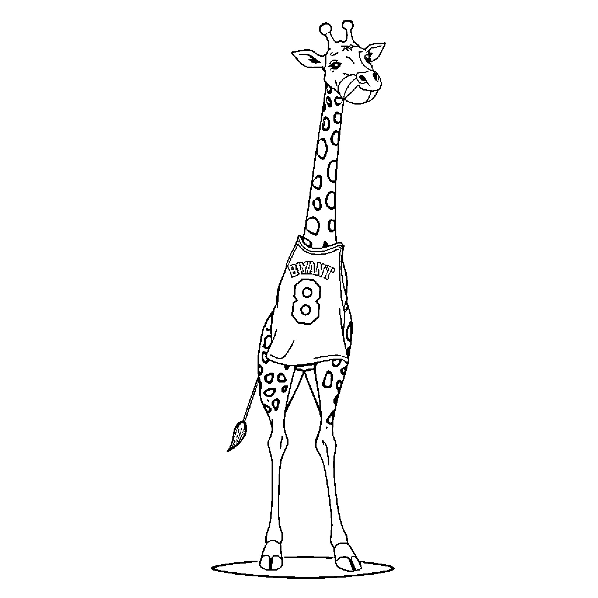 Giraffe standing tall with playful patterns Coloring Page (free black-and-white line drawing printable PDF for all, from beginners to advanced learners, including children, teens, adults, and seniors)