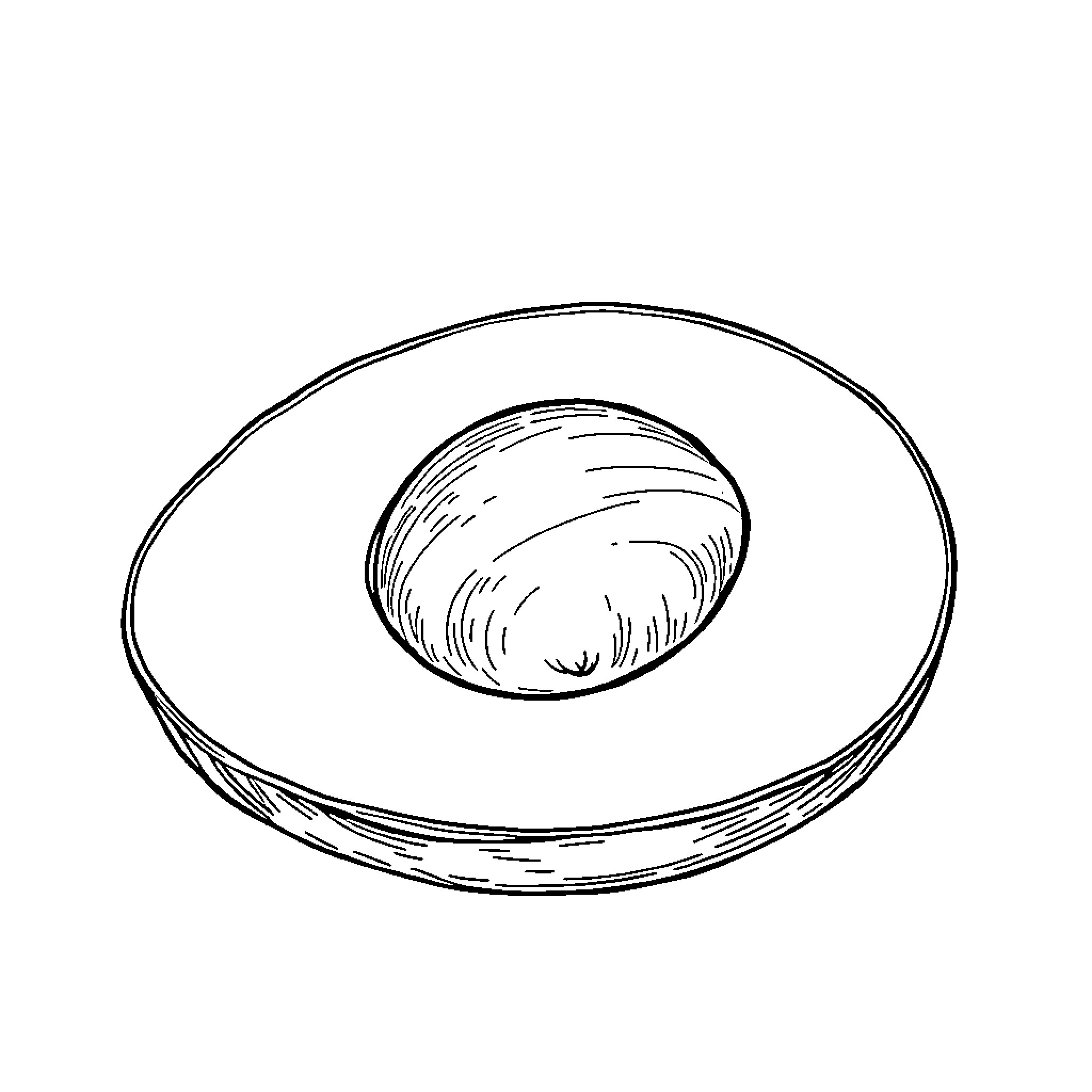 Avocado sliced and served in a bowl Coloring Page (free black-and-white line drawing printable PDF for all, from beginners to advanced learners, including children, teens, adults, and seniors)