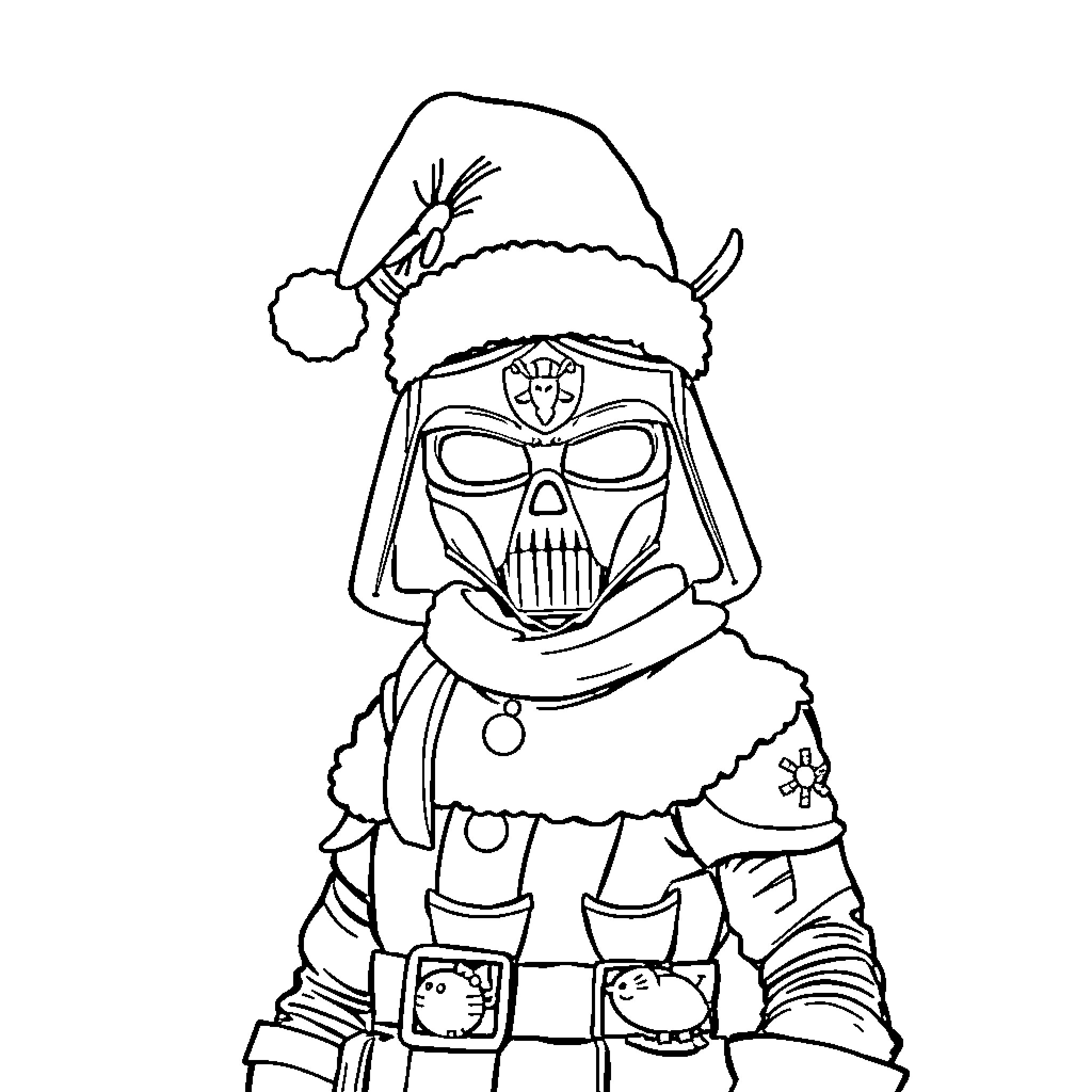 Raider in Festive Attire Coloring Page (free black-and-white line drawing printable PDF for all, from beginners to advanced learners, including children, teens, adults, and seniors)