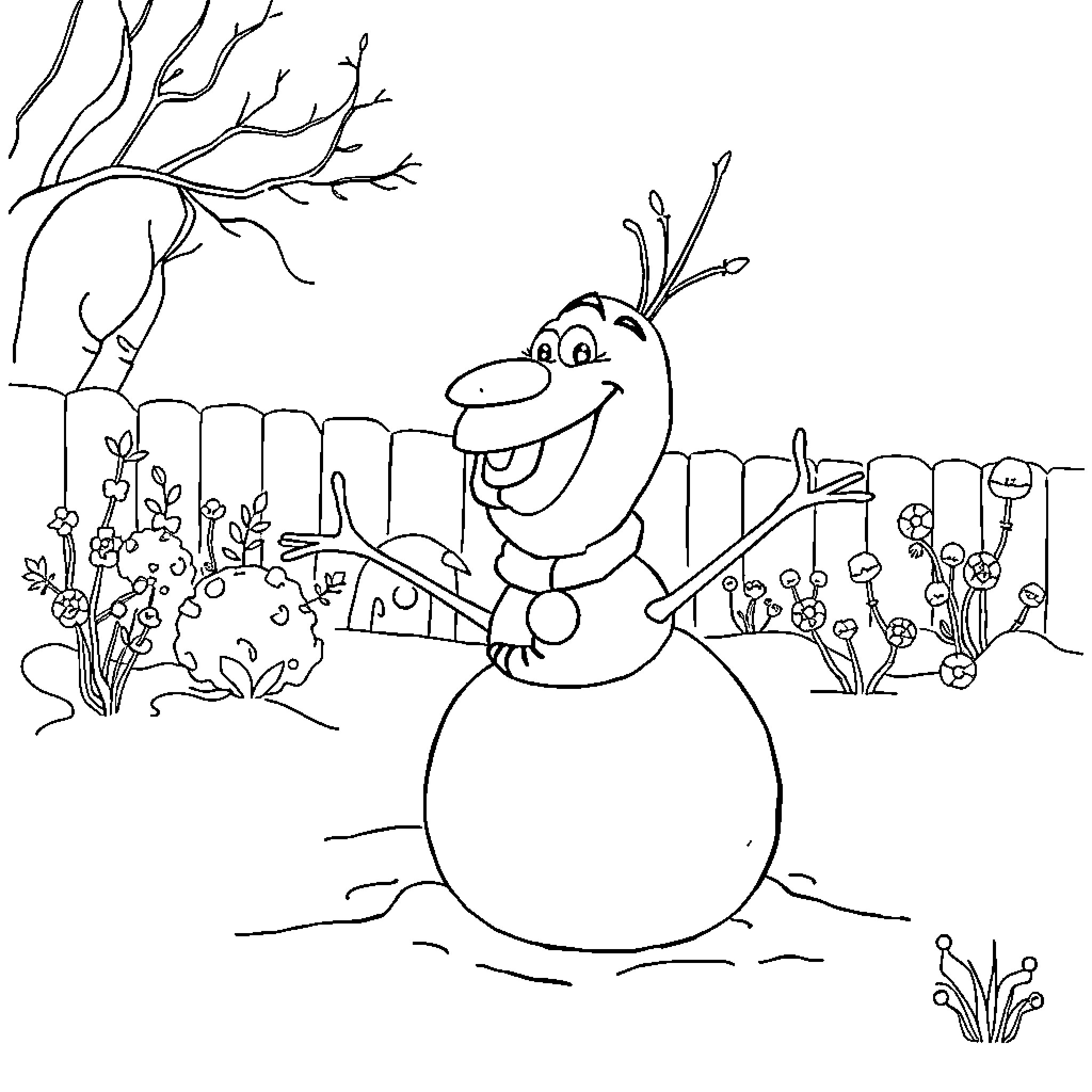 Bluey's Wintry Wonderland: A Snowman's Delight Coloring Page (free black-and-white line drawing printable PDF for all, from beginners to advanced learners, including children, teens, adults, and seniors)