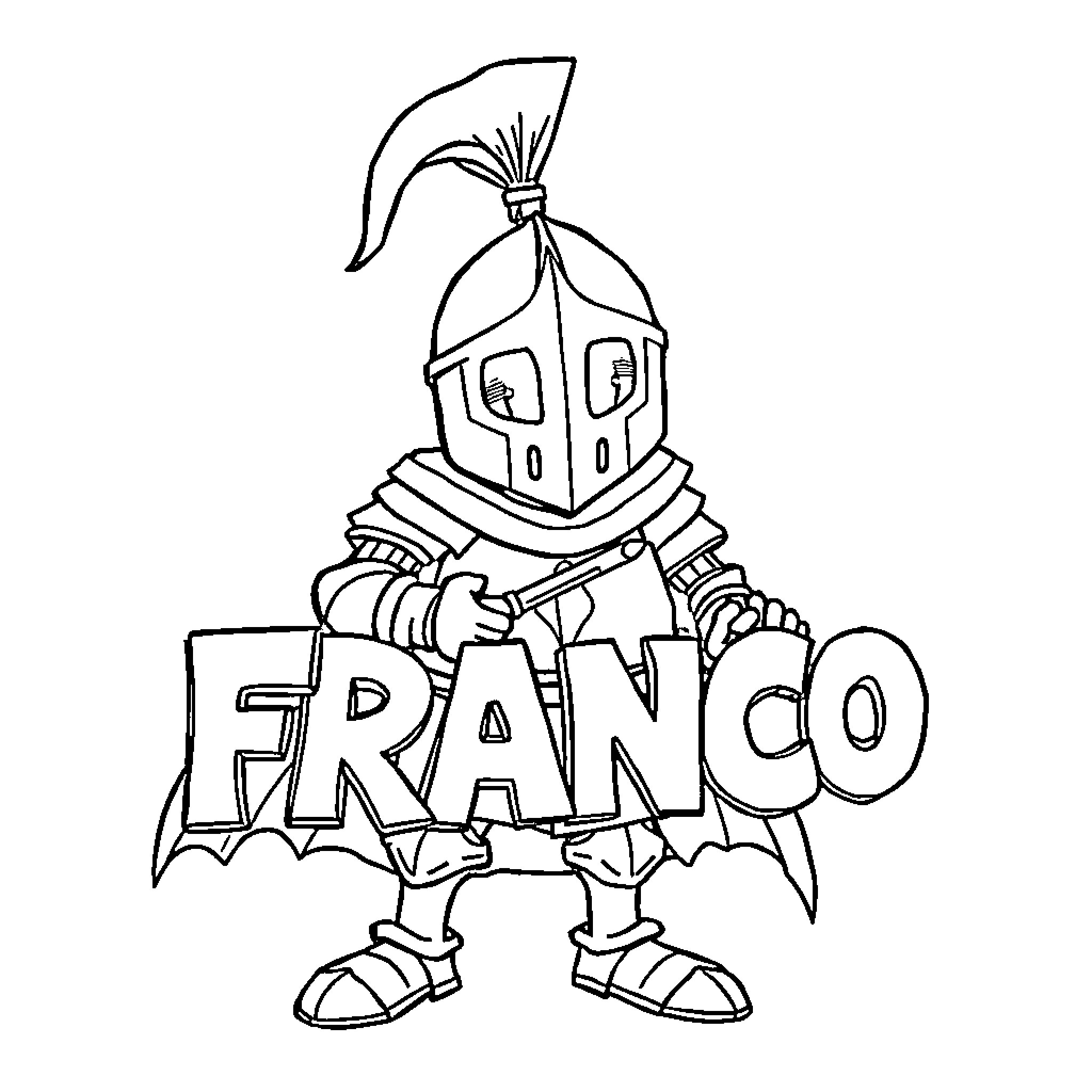 Hollow Knight character in knight's armor Coloring Page (free black-and-white line drawing printable PDF for all, from beginners to advanced learners, including children, teens, adults, and seniors)