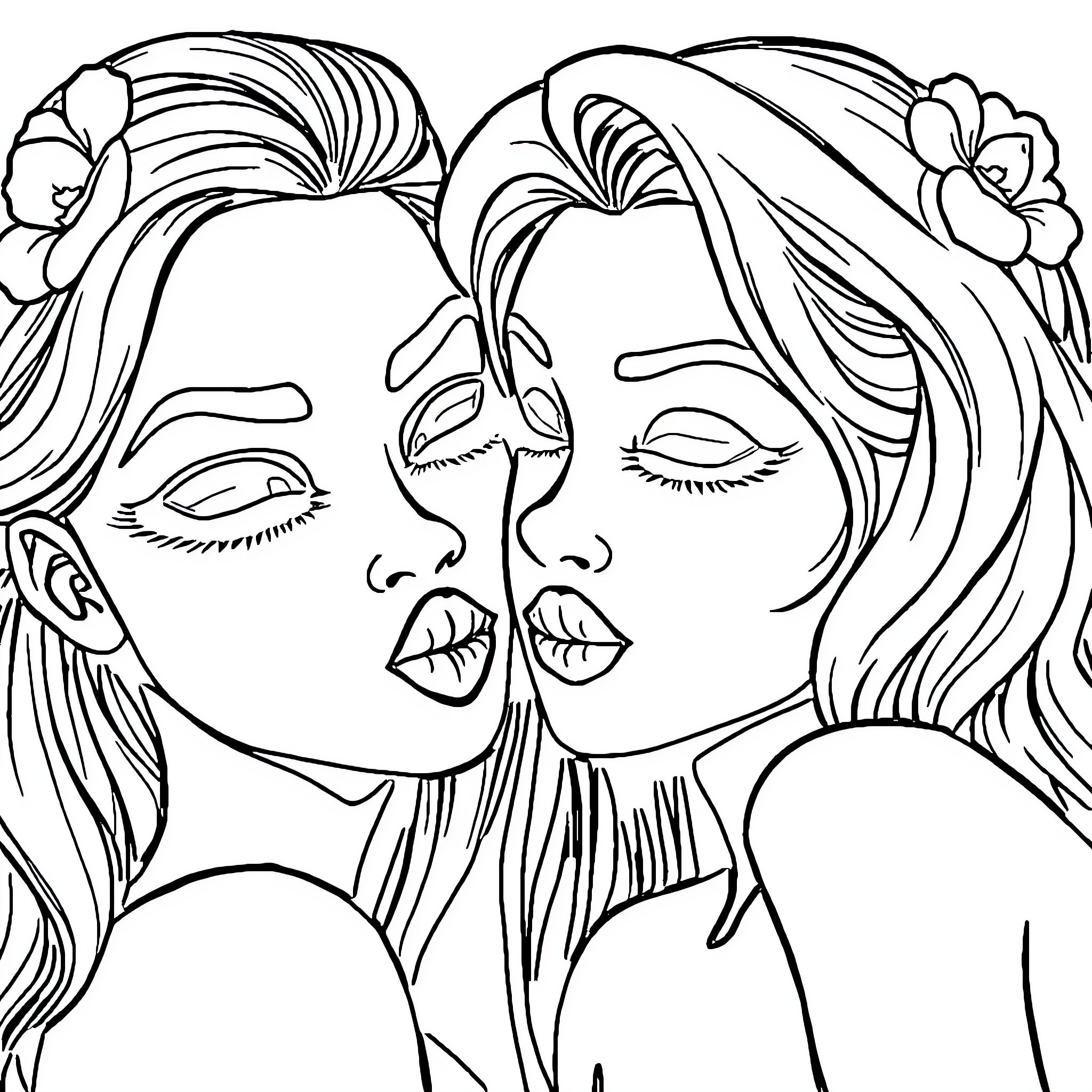 Bluey and friends enjoying a playful moment Coloring Page (free black-and-white line drawing printable PDF for all, from beginners to advanced learners, including children, teens, adults, and seniors)