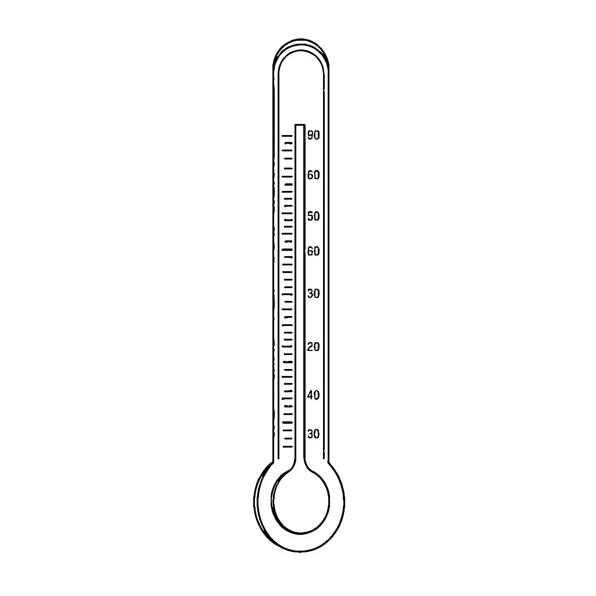 Celsius scale on thermometer Coloring Page (free black-and-white line drawing printable PDF for all, from beginners to advanced learners, including children, teens, adults, and seniors)