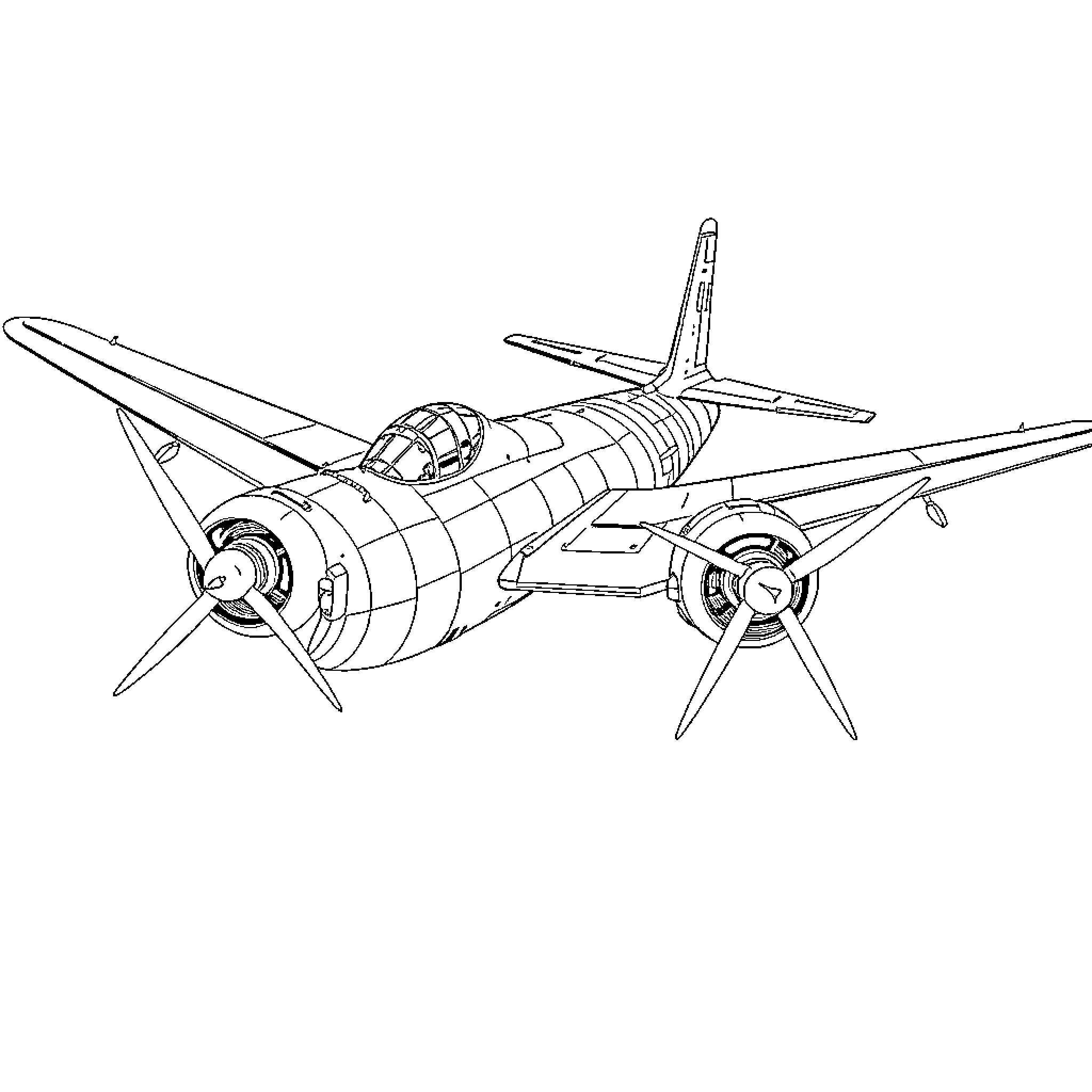 Me 262 Aircraft Sketch in Profile Coloring Page (free black-and-white line drawing printable PDF for all, from beginners to advanced learners, including children, teens, adults, and seniors)
