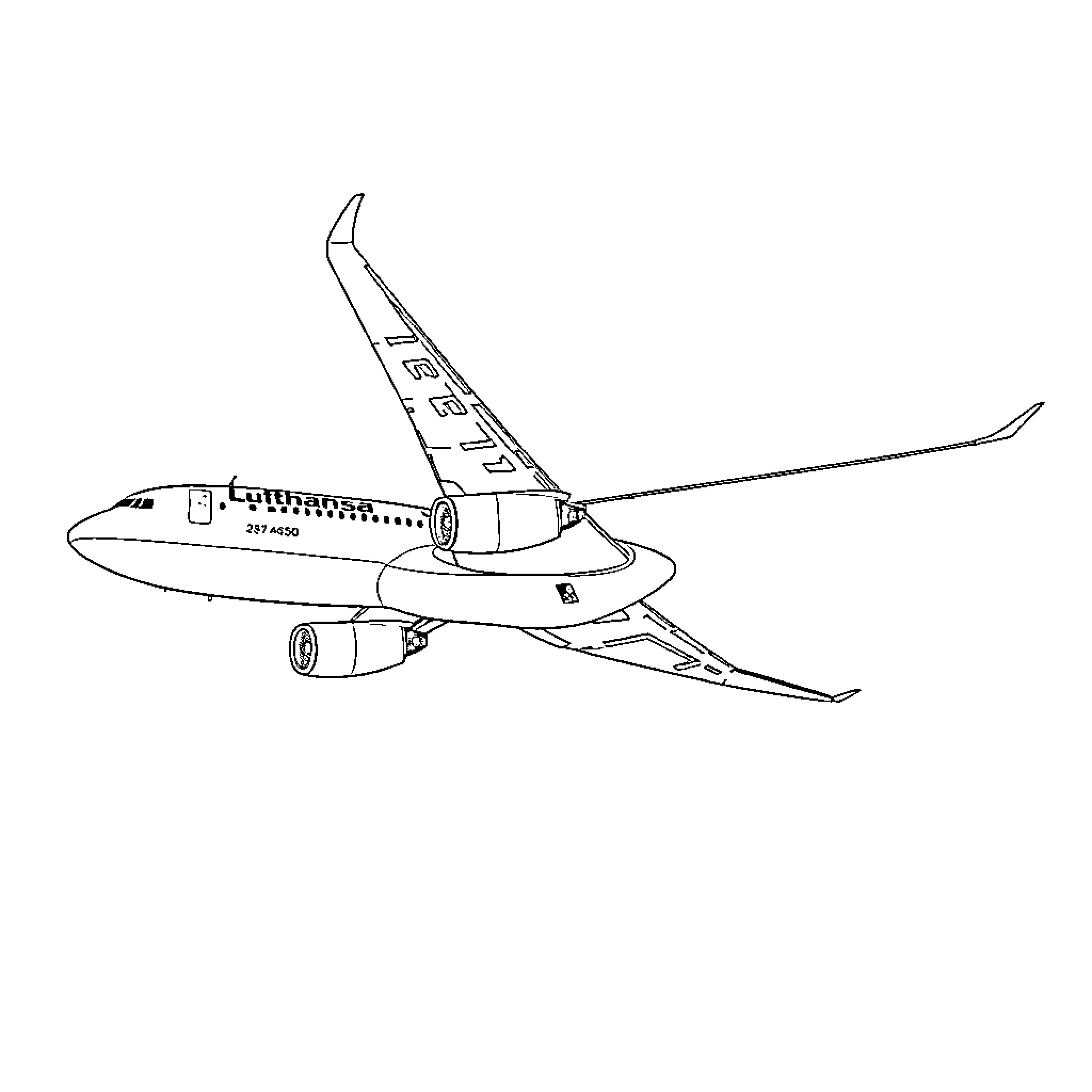 Airbus aircraft in flight Coloring Page (free black-and-white line drawing printable PDF for all, from beginners to advanced learners, including children, teens, adults, and seniors)