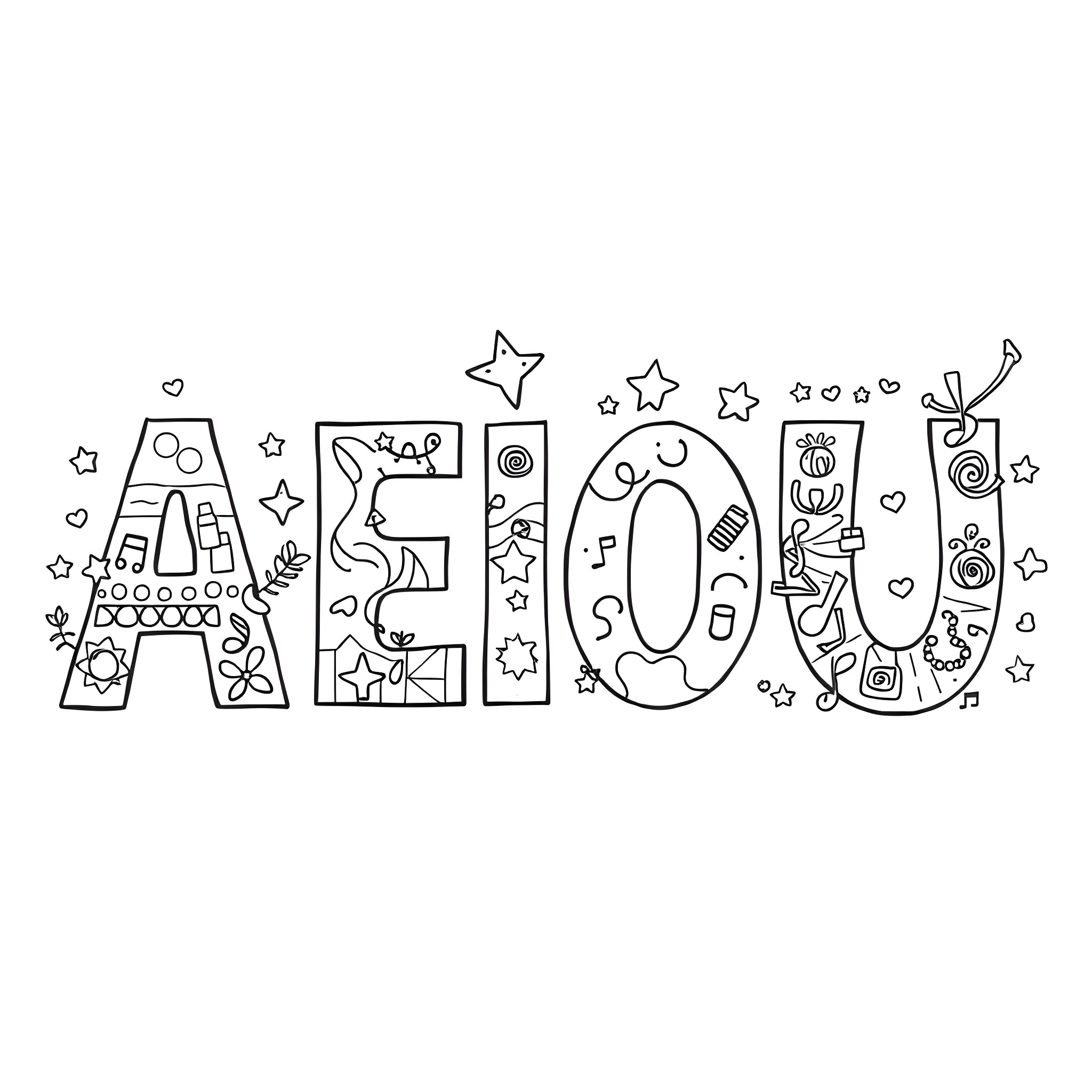 Letter of Whimsical Artistry and Imagination Coloring Page (free black-and-white line drawing printable PDF for all, from beginners to advanced learners, including children, teens, adults, and seniors)
