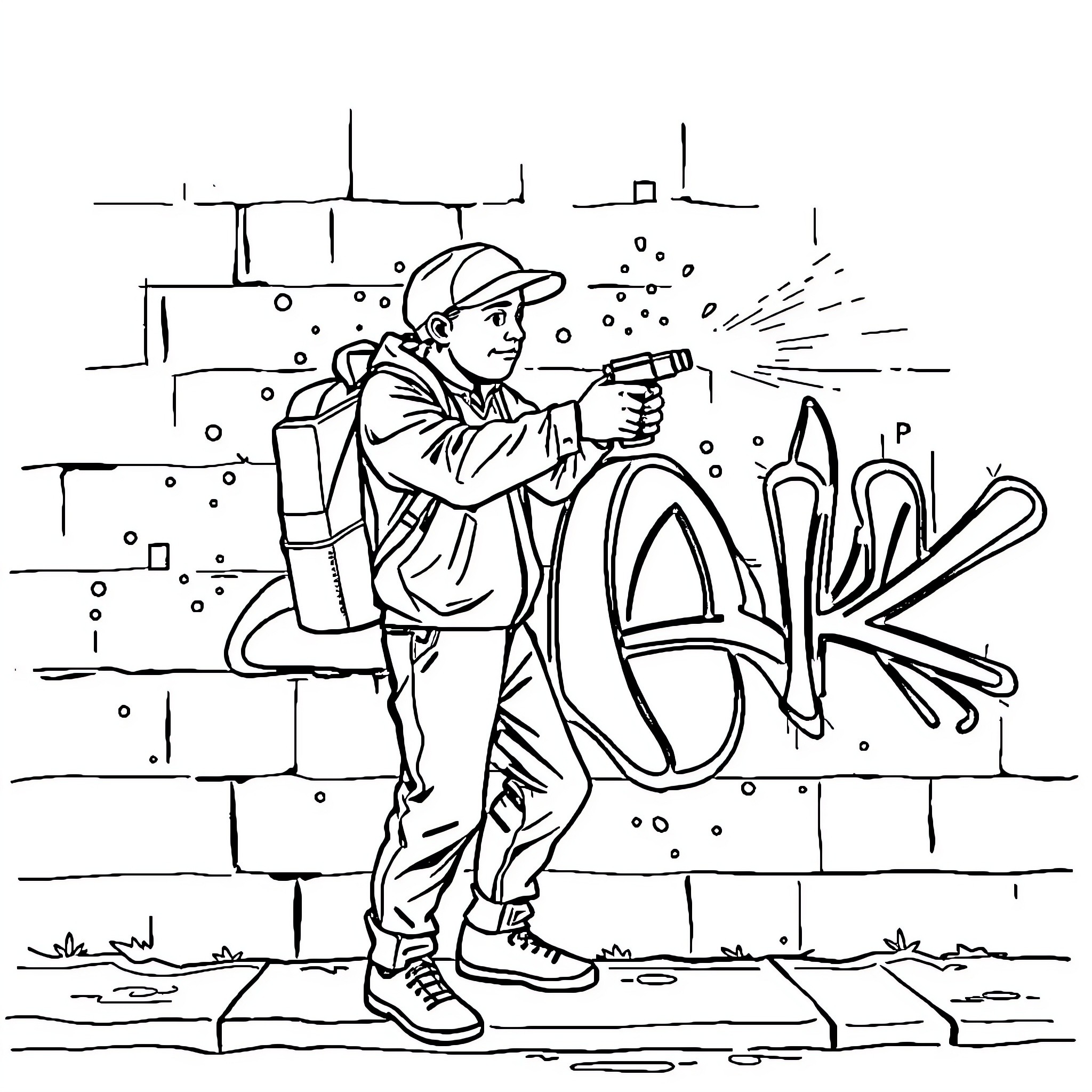 Mailman delivering package with enthusiasm Coloring Page (free black-and-white line drawing printable PDF for all, from beginners to advanced learners, including children, teens, adults, and seniors)