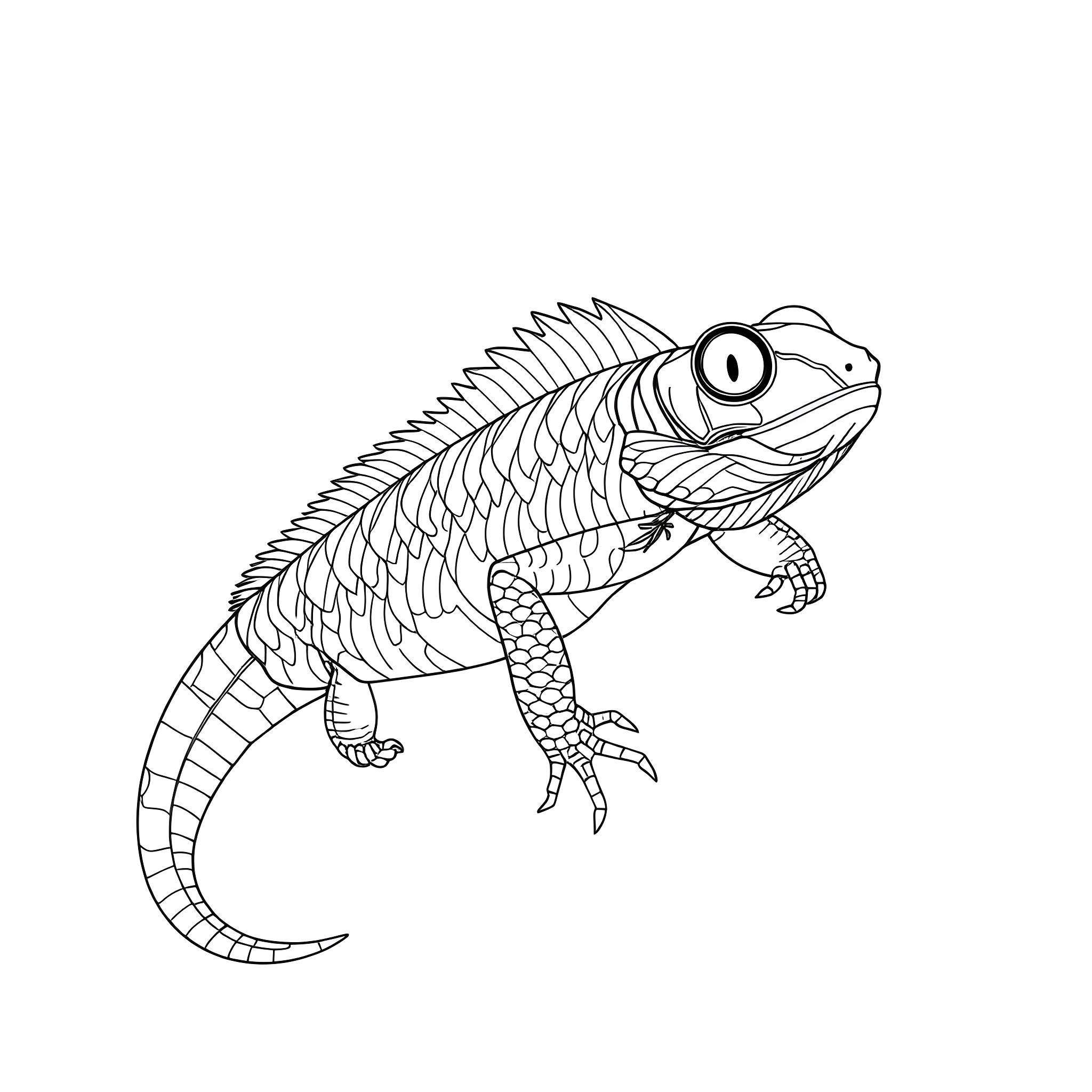 Bothriechis Schlegelii: A Whimsical Reptilian Pose Coloring Page (free black-and-white line drawing printable PDF for all, from beginners to advanced learners, including children, teens, adults, and seniors)