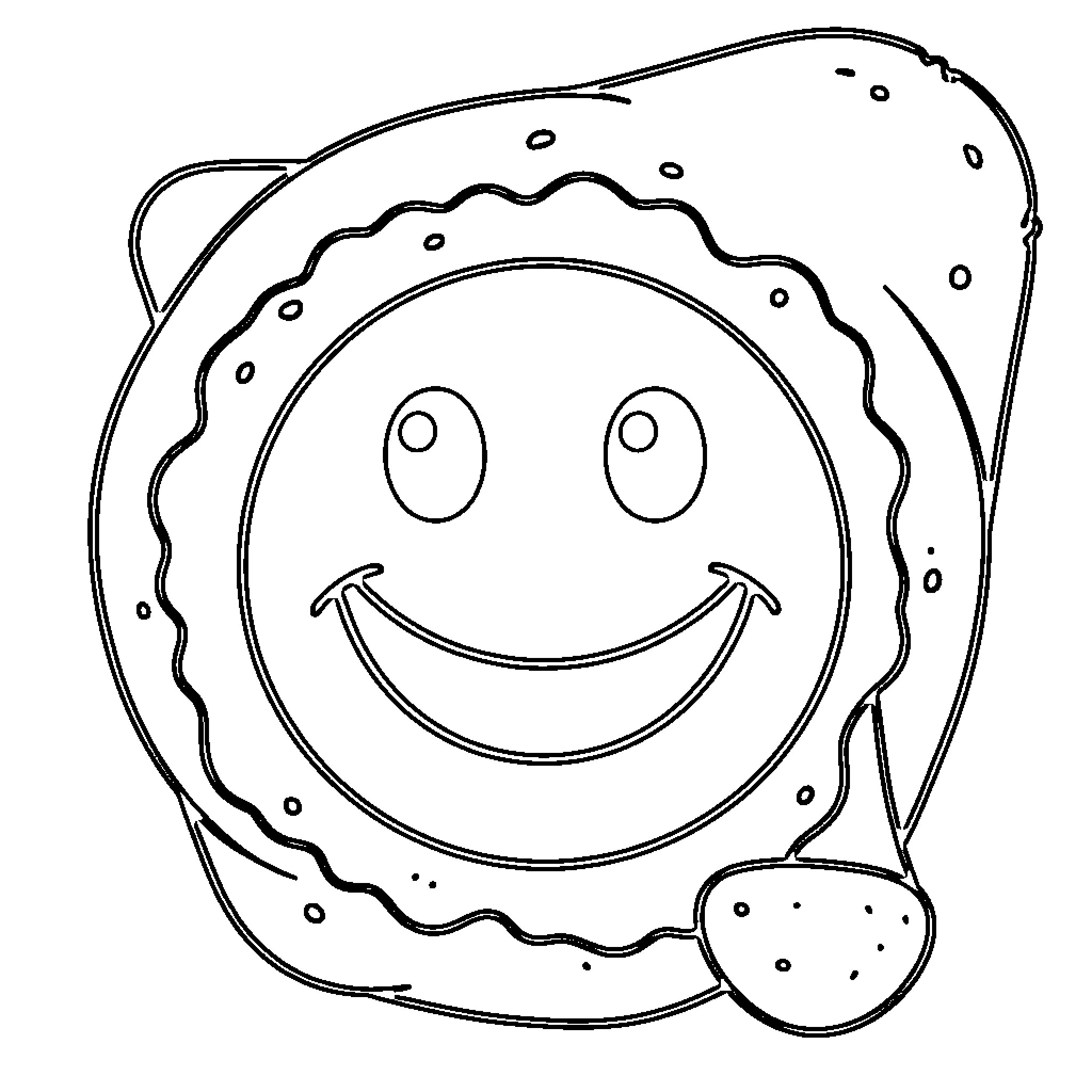 Food character smiling happily with a friendly expression Coloring Page (free black-and-white line drawing printable PDF for all, from beginners to advanced learners, including children, teens, adults, and seniors)