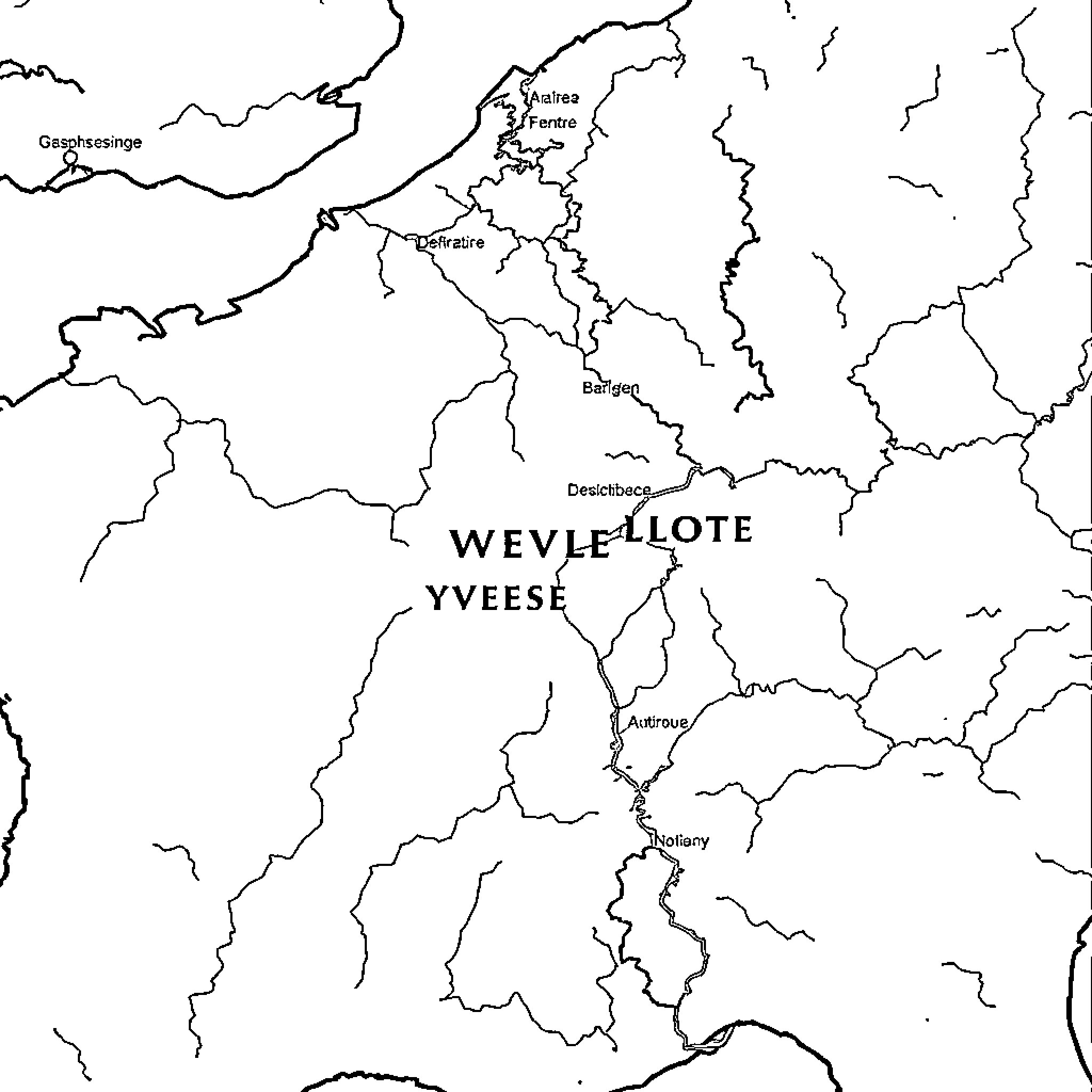 Map of geographic regions and locations Coloring Page (free black-and-white line drawing printable PDF for all, from beginners to advanced learners, including children, teens, adults, and seniors)