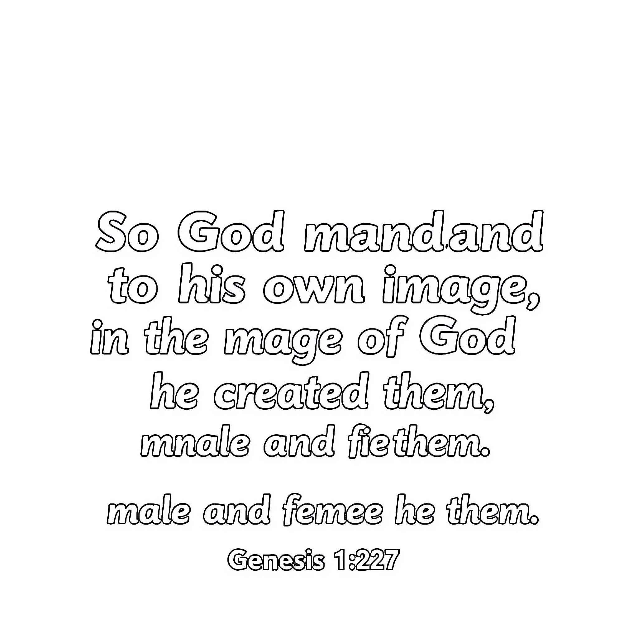 Mankind created in the image of God Coloring Page (free black-and-white line drawing printable PDF for all, from beginners to advanced learners, including children, teens, adults, and seniors)