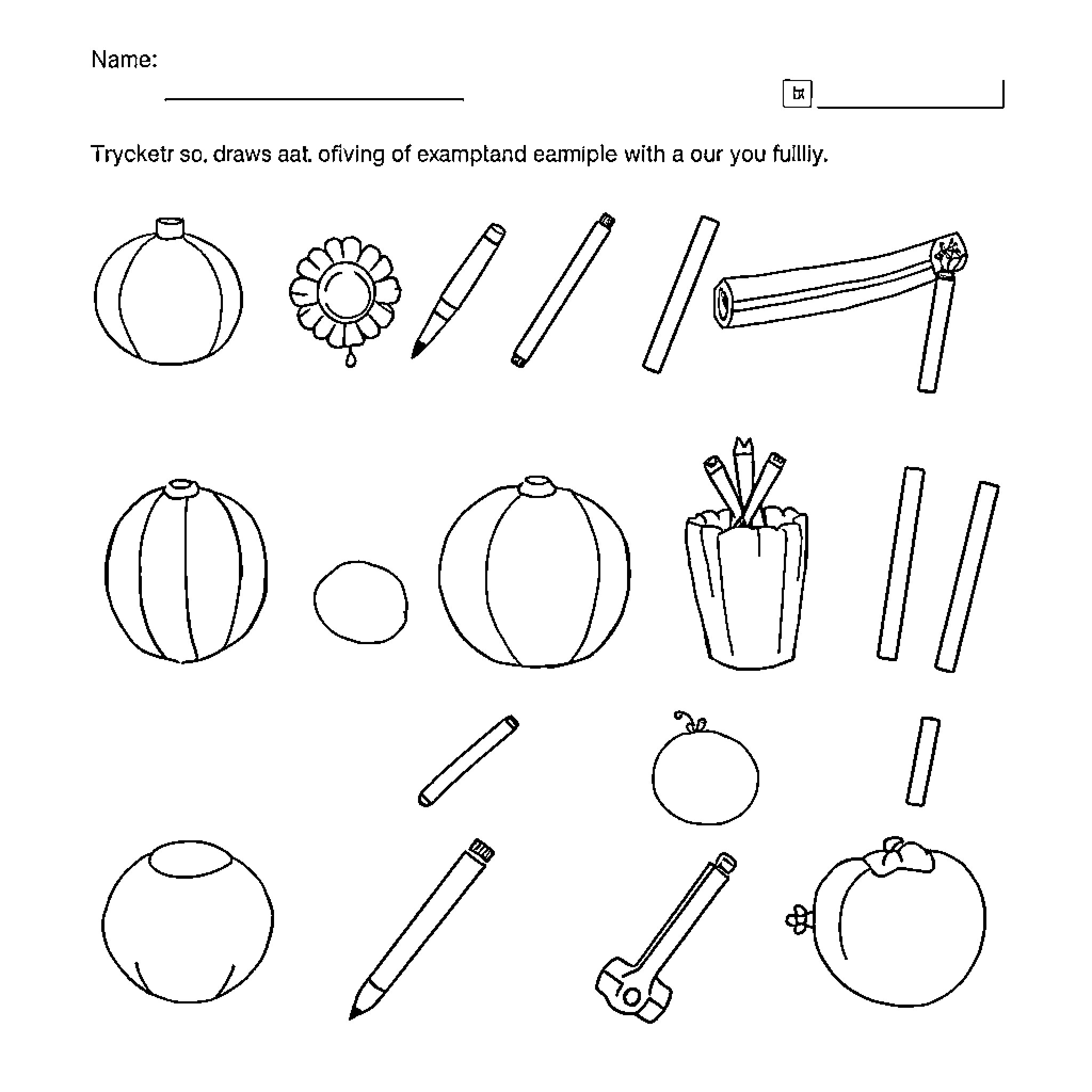 Object with various school supplies and stationery Coloring Page (free black-and-white line drawing printable PDF for all, from beginners to advanced learners, including children, teens, adults, and seniors)