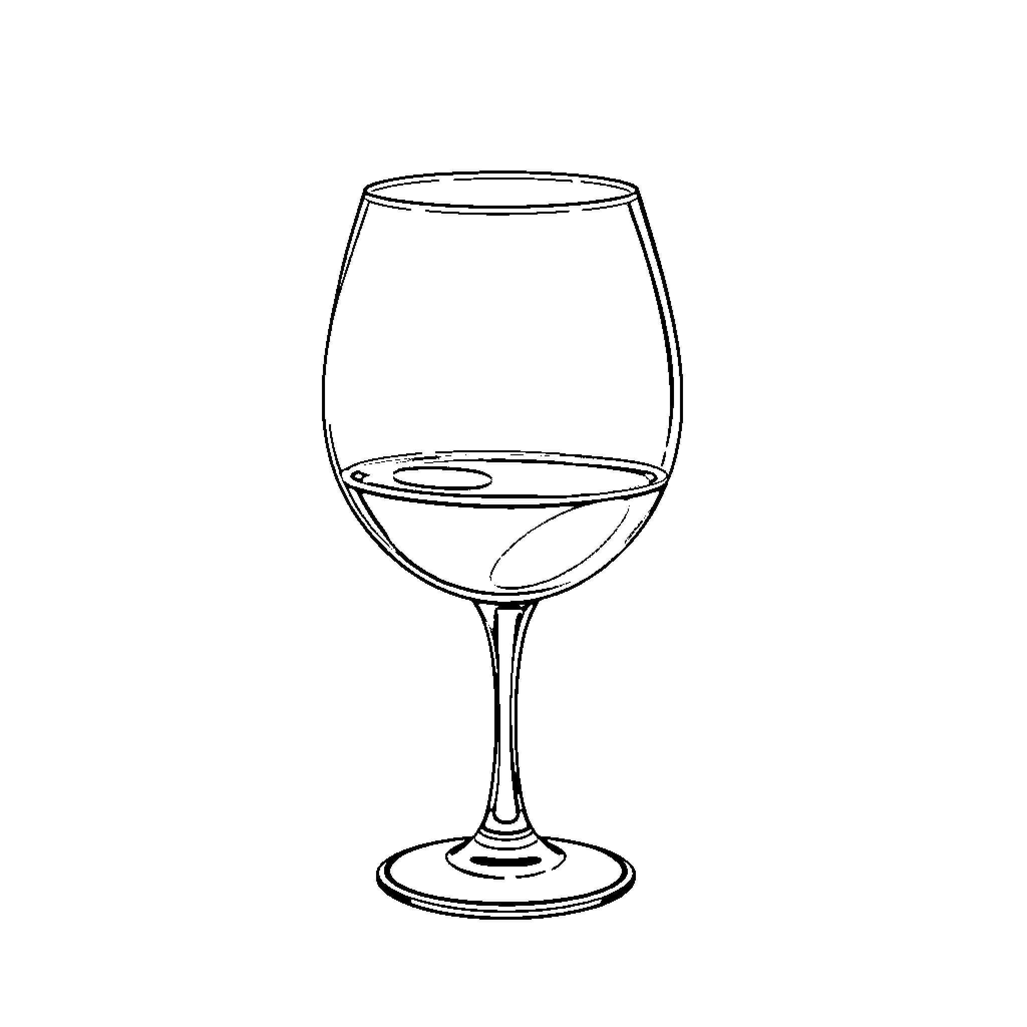 Wine glass with an elegant design Coloring Page (free black-and-white line drawing printable PDF for all, from beginners to advanced learners, including children, teens, adults, and seniors)