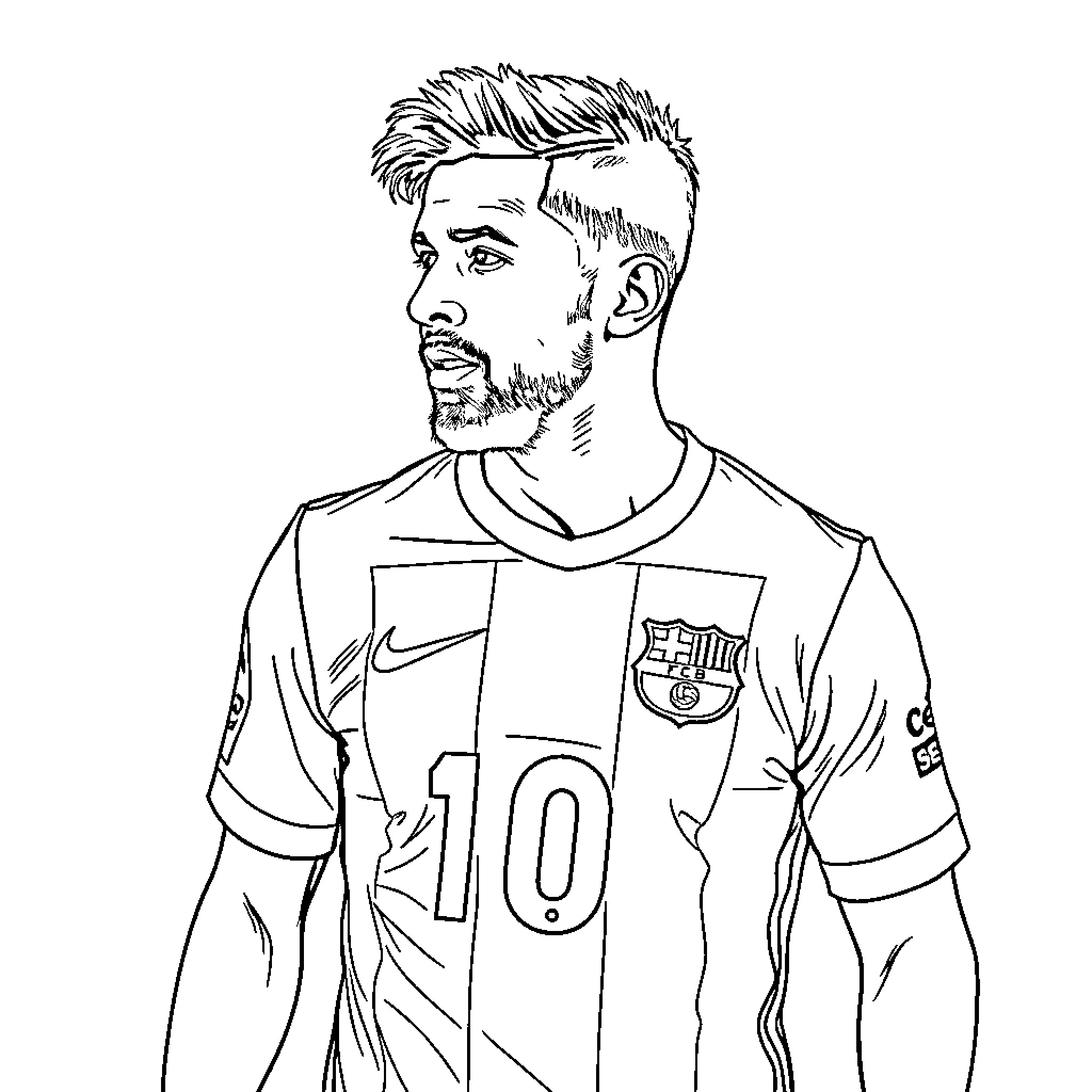 Yamal Football Player in Action Coloring Page (free black-and-white line drawing printable PDF for all, from beginners to advanced learners, including children, teens, adults, and seniors)