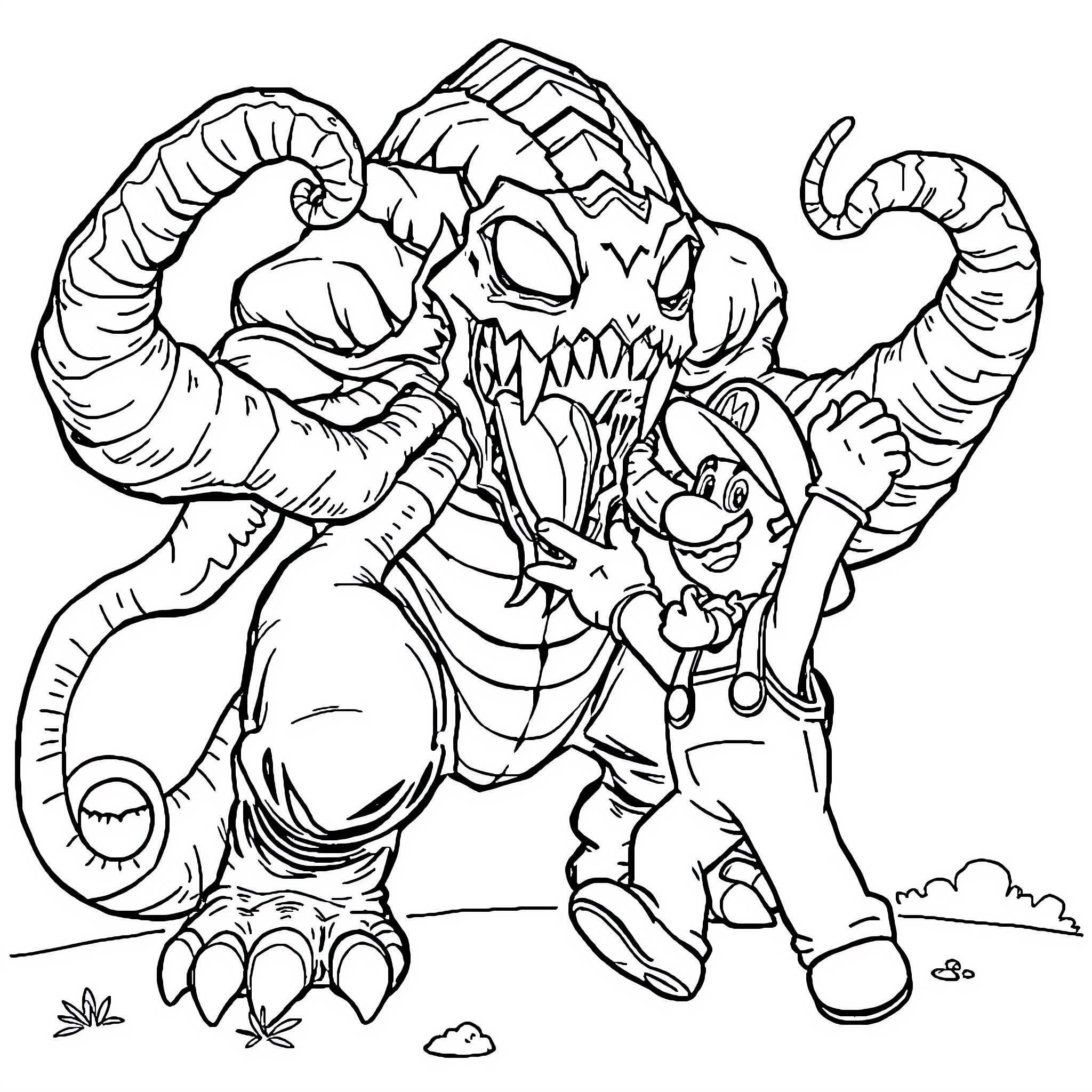 Ulamog, the Colossal Adversary Unleashed Coloring Page (free black-and-white line drawing printable PDF for all, from beginners to advanced learners, including children, teens, adults, and seniors)