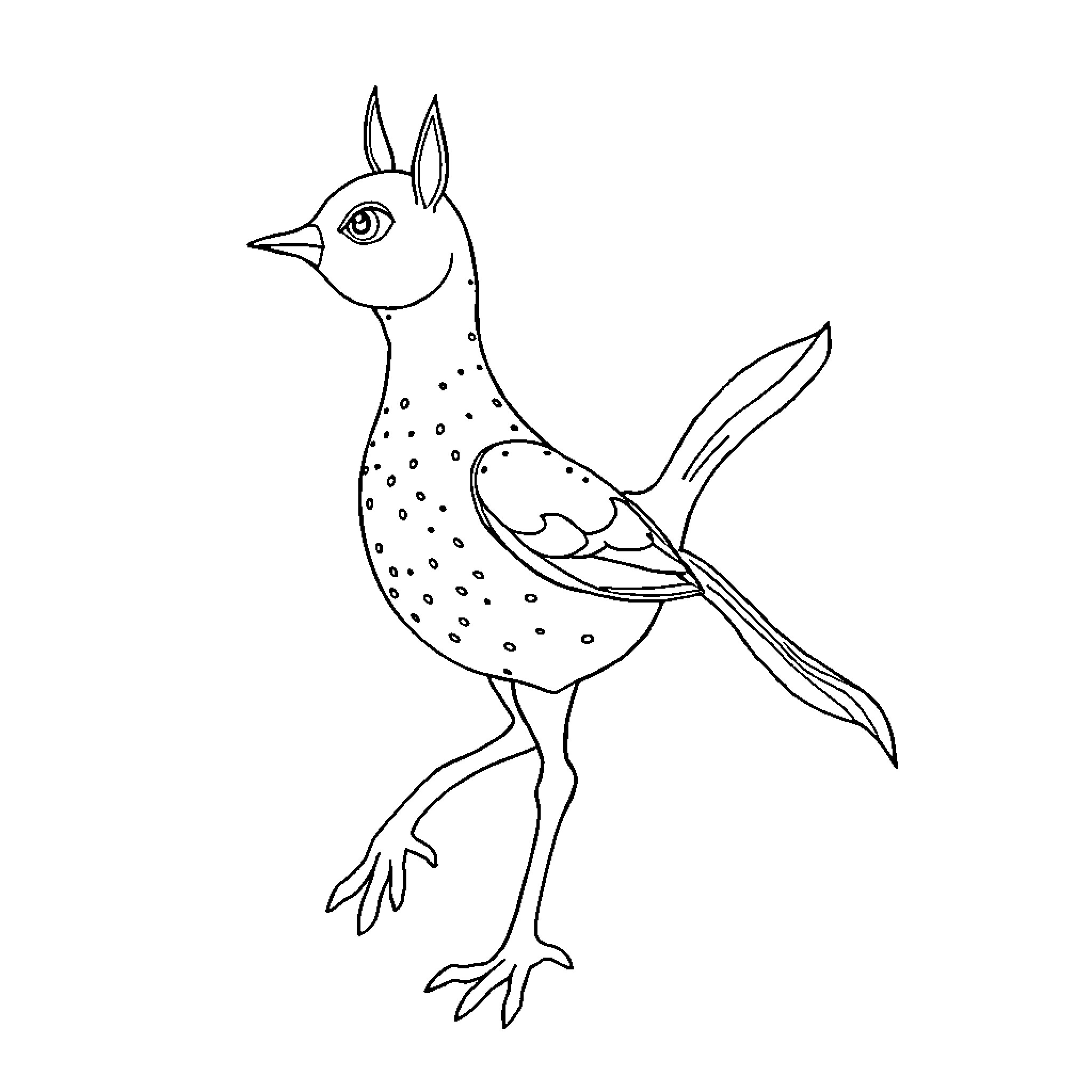 Beet-themed Bird with Distinctive Features Coloring Page (free black-and-white line drawing printable PDF for all, from beginners to advanced learners, including children, teens, adults, and seniors)